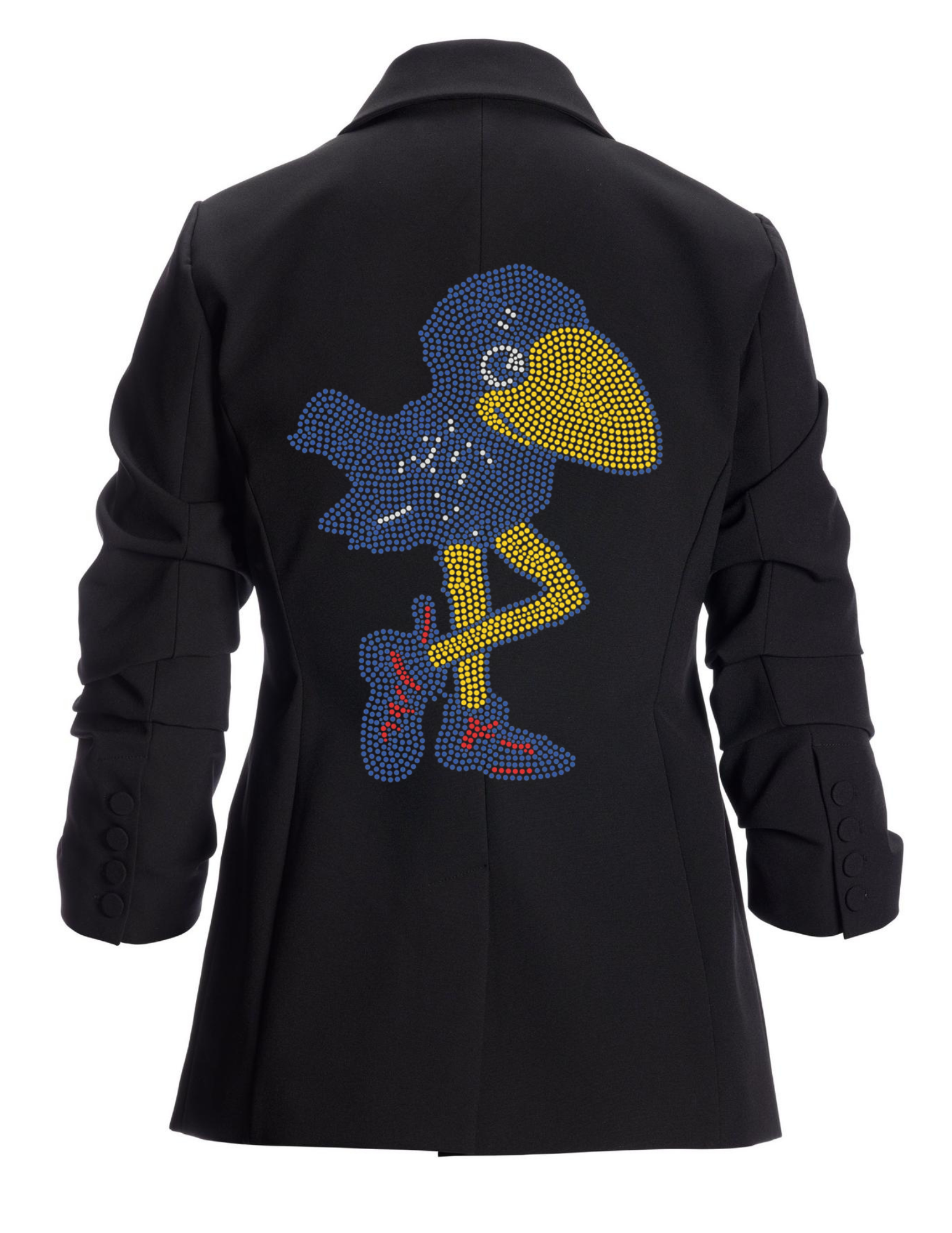 University of Kansas Vintage Jayhawk Black Ruched Blazer