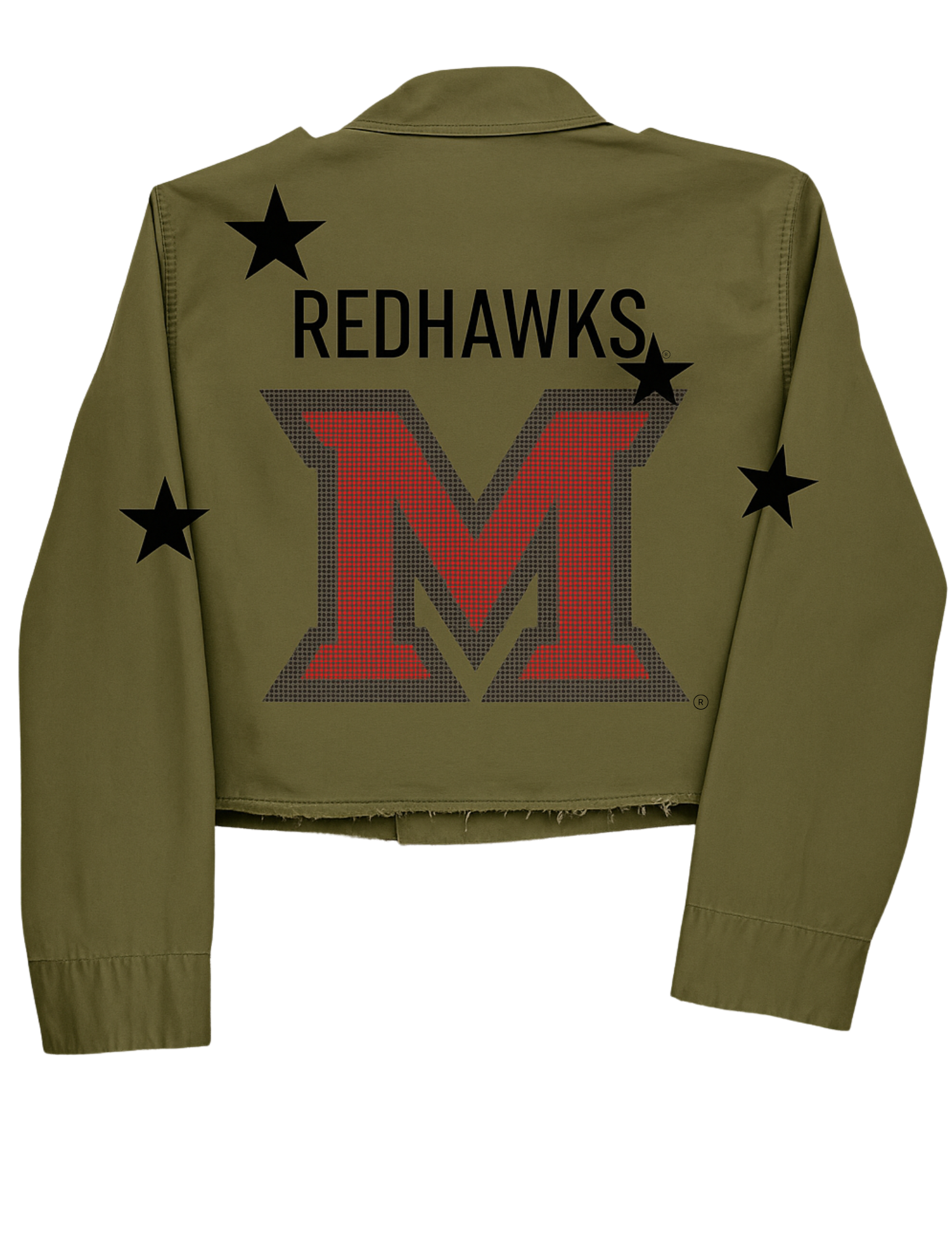 Miami of Ohio Redhawks Beveled-M Army Green Shacket