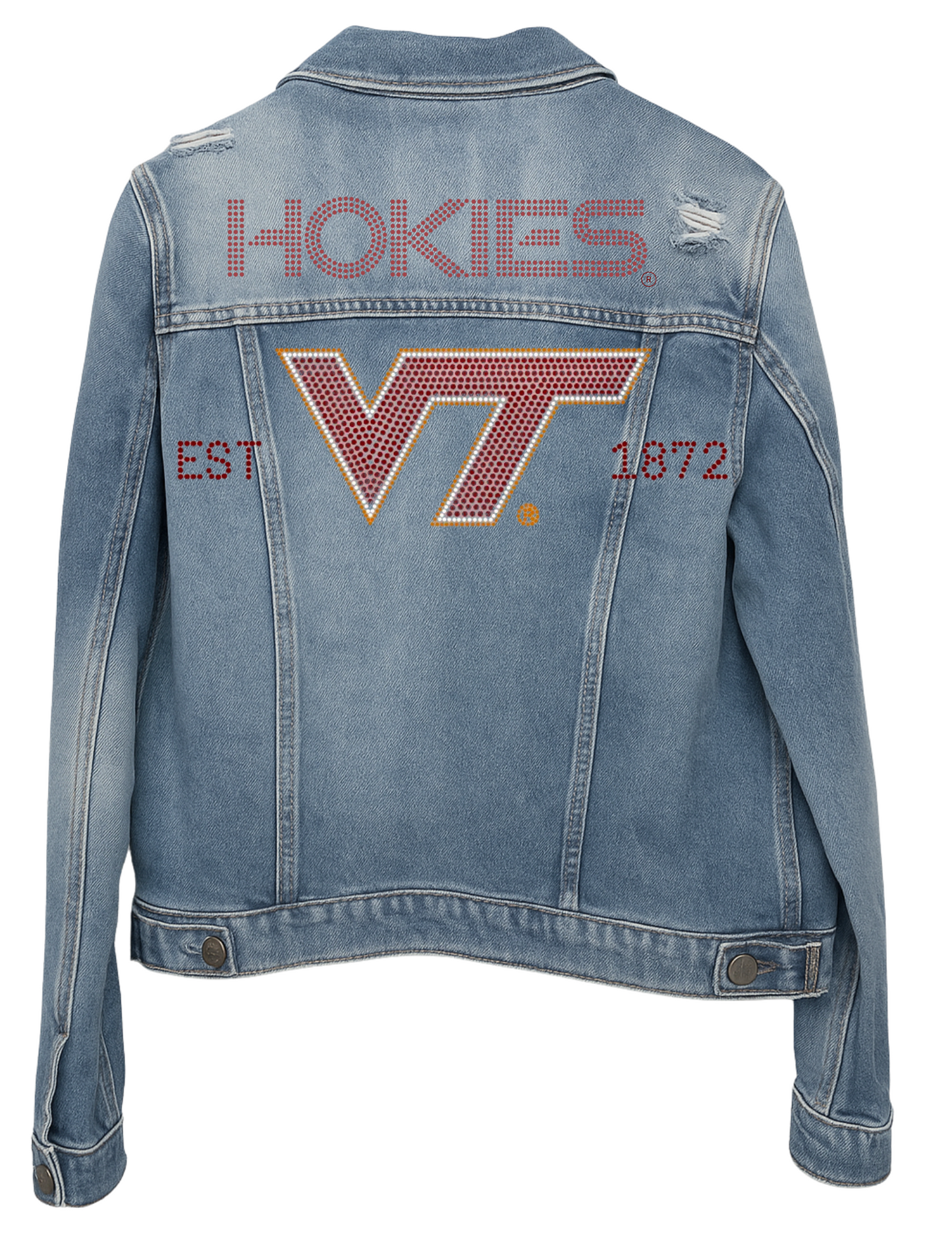 Virginia Tech EST 1872 Hokies Blue Denim Jacket