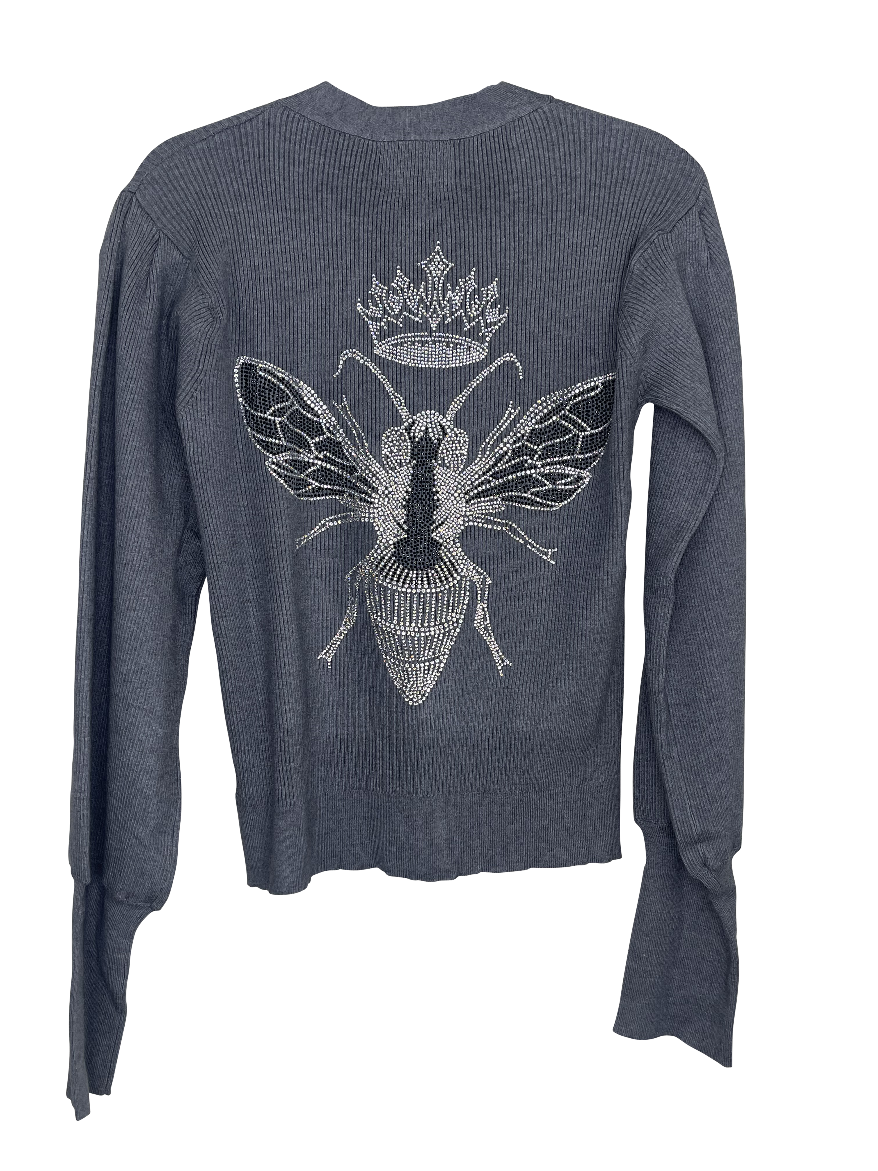 Silver Queen Bee Gray Cardigan Sweater