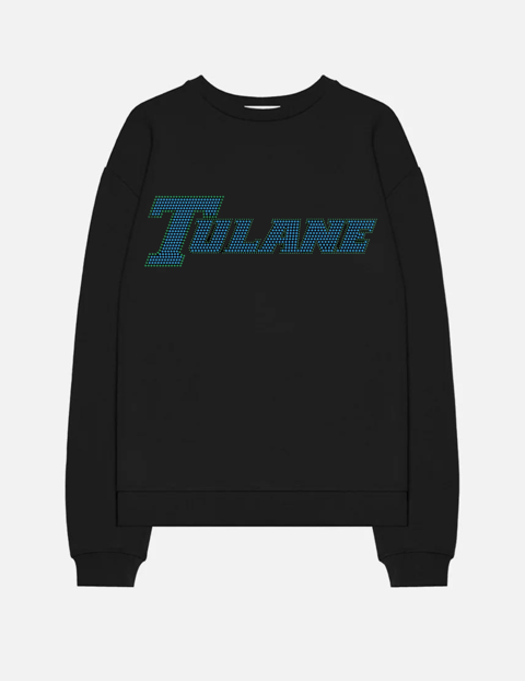 Game Day Sweatshirt, Crewneck Black, Sky Blue Tulane