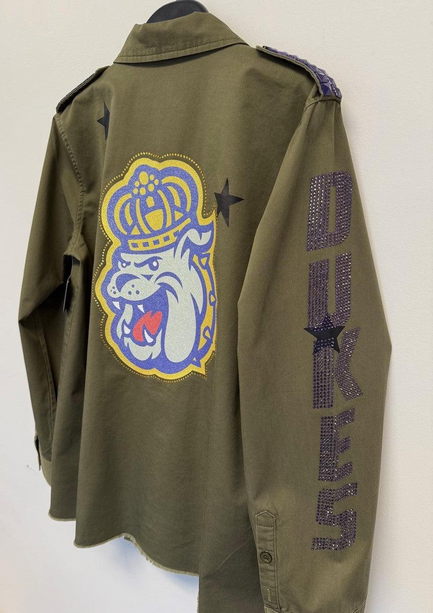 JMU Dukes & Multi Bulldog Army Green Shacket