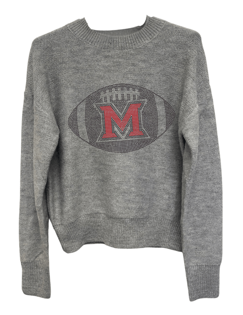 Miami of Ohio Gray Crewneck Football Sweater