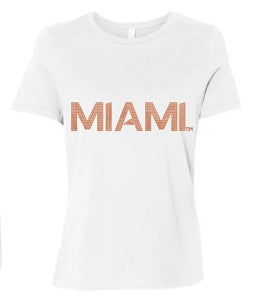 Game Day T-Shirt, Crewneck White, University Of Miami Script