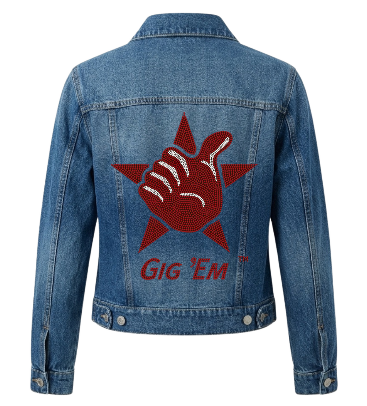 Texas A&M Gig Em Star Blue Denim Jacket