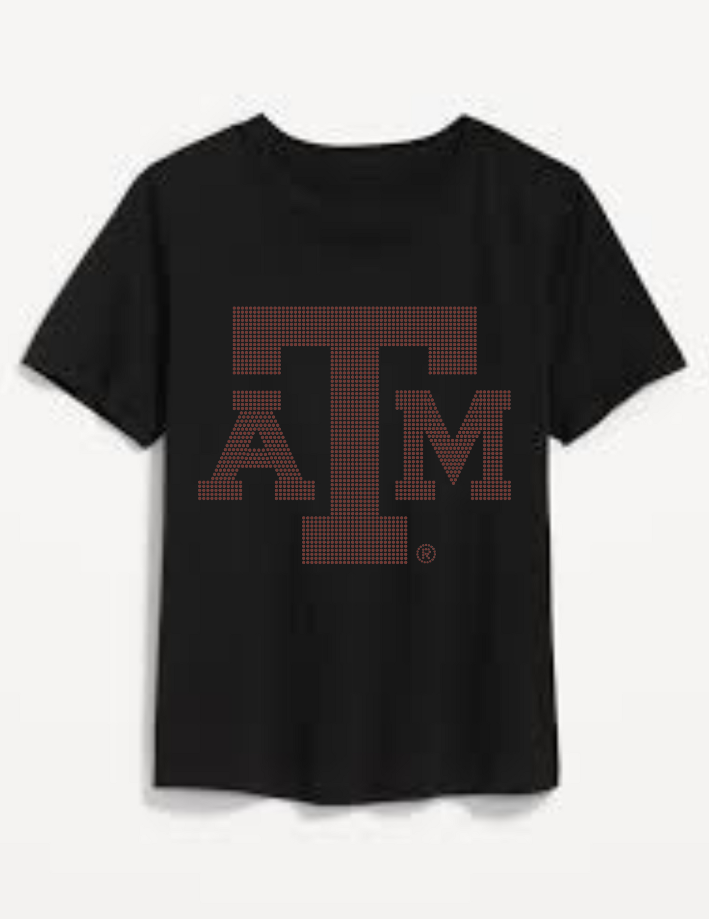 Texas A&M Logo Black Crewneck Short Sleeve T-Shirt