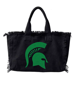 Michigan State Spartan Black Canvas Tote Bag