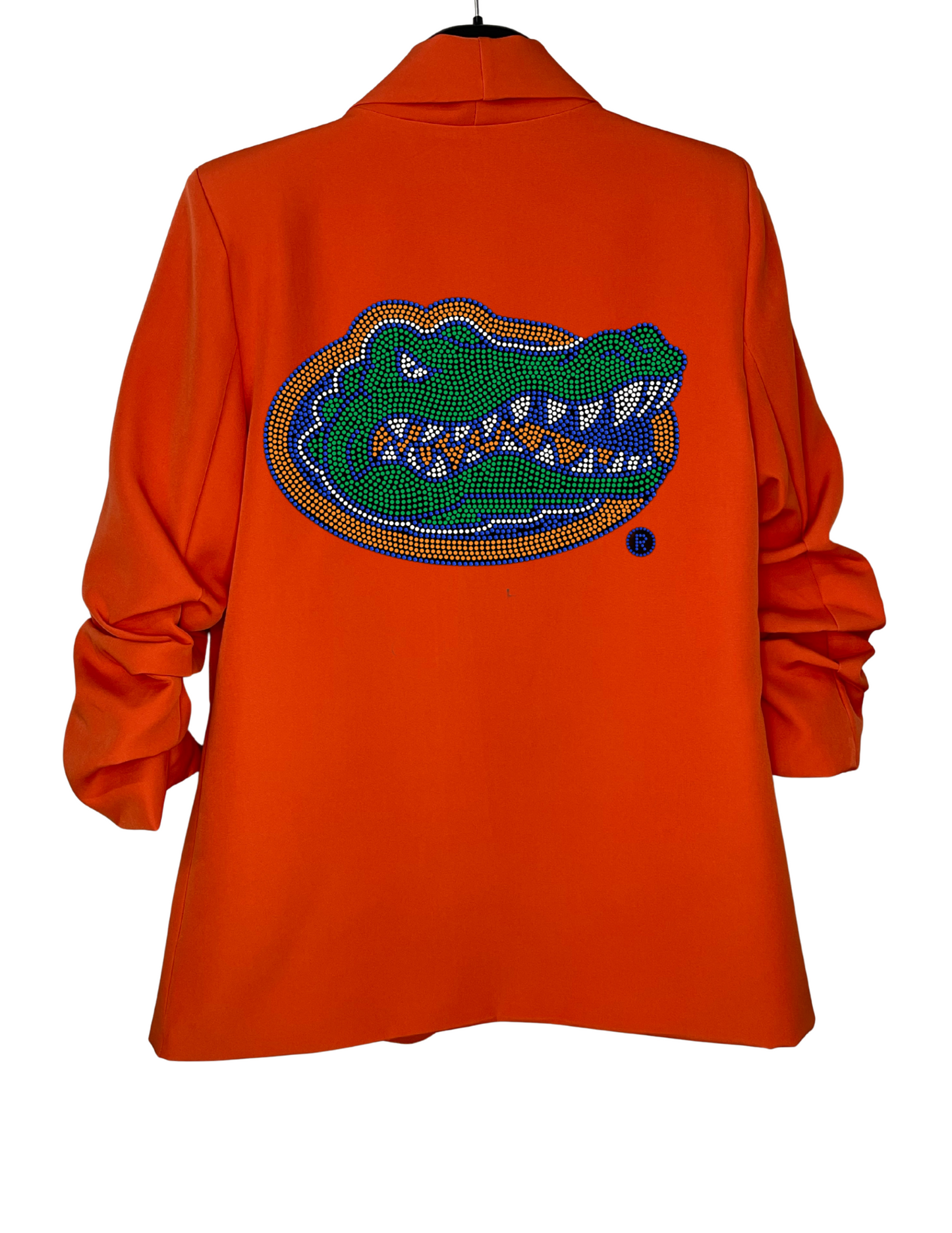 University of Florida Gator Head Orange Ruched Sleeve Blazer