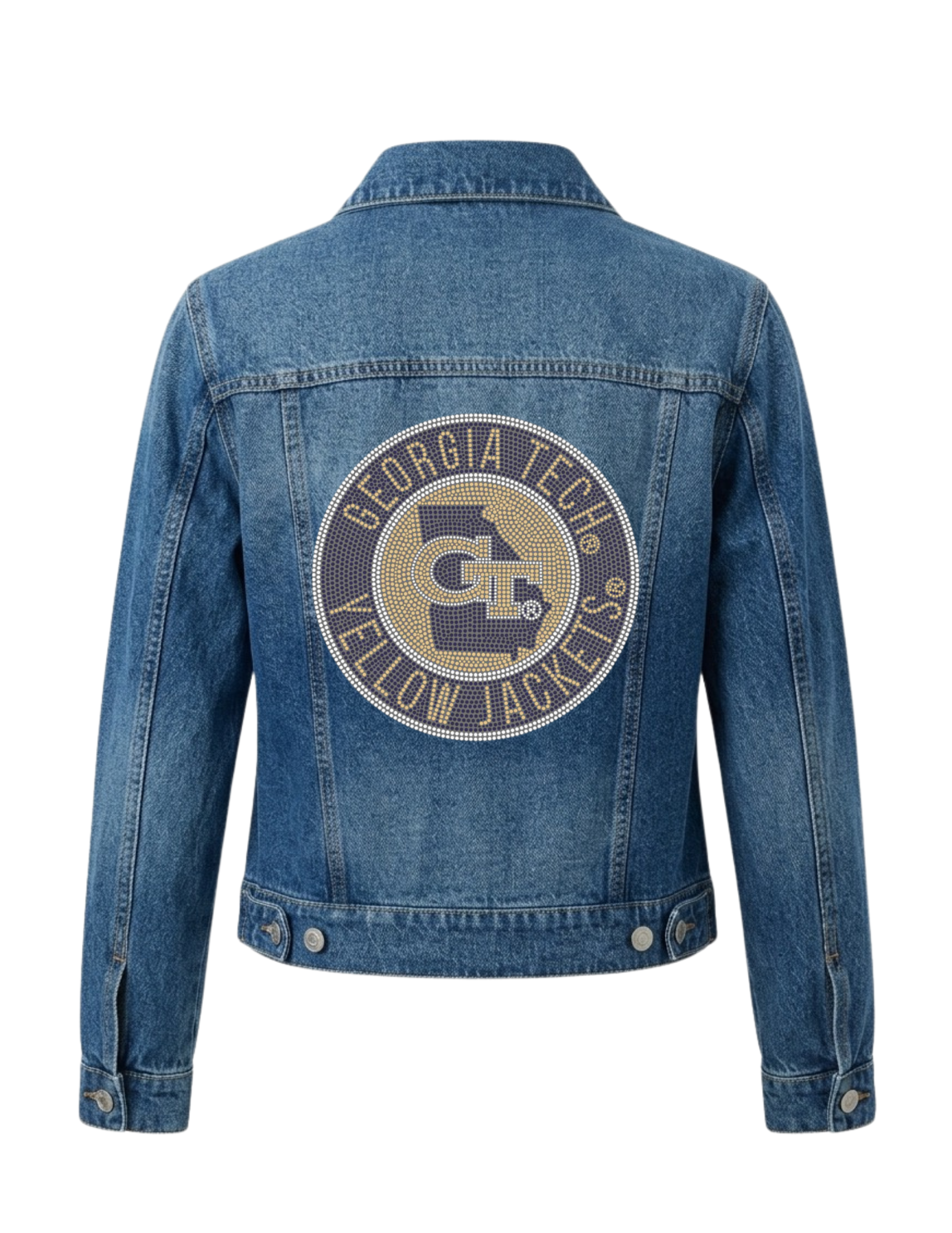 Georgia Tech GT Circle Decal Blue Denim Jacket