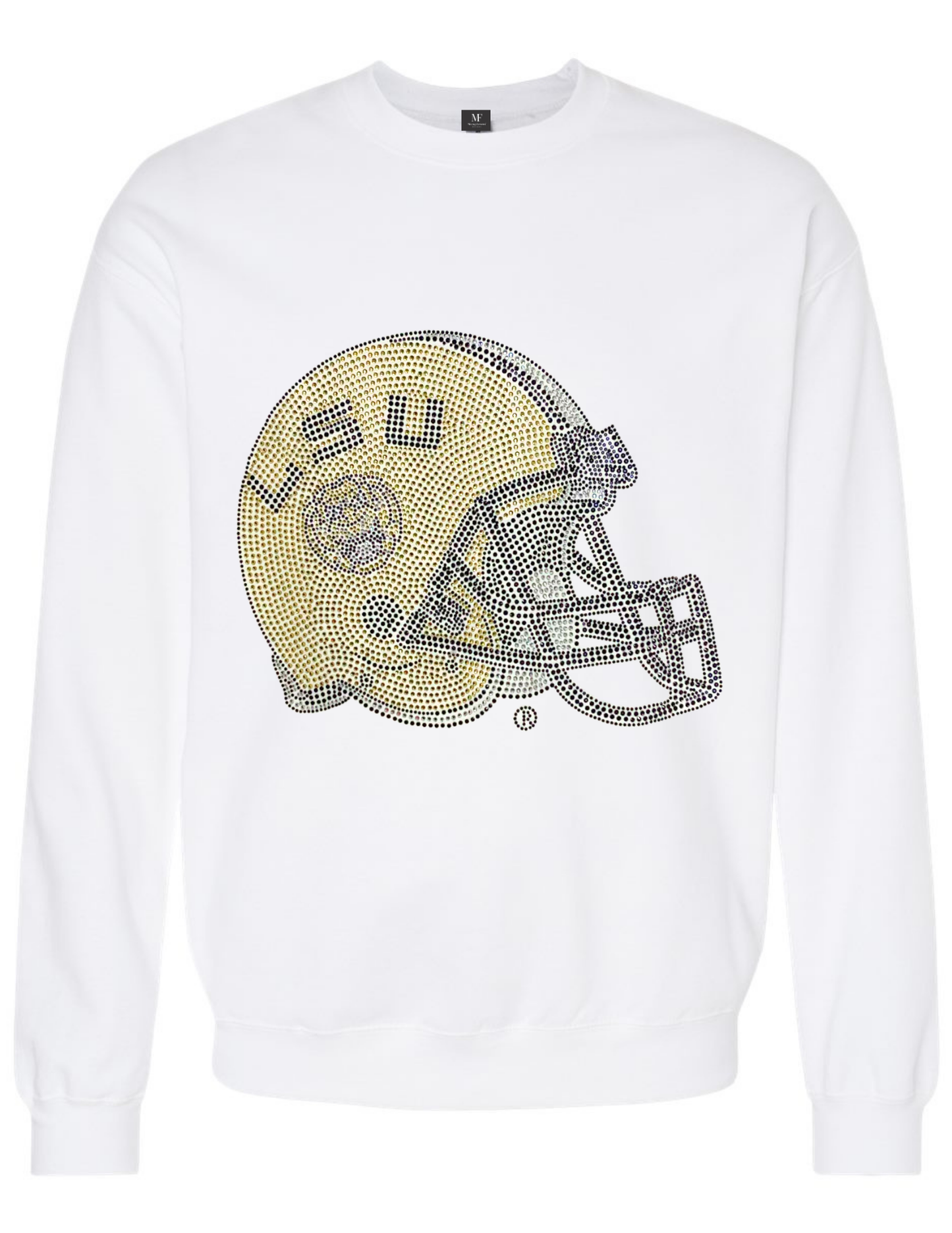LSU Helmet White Crewneck Sweatshirt