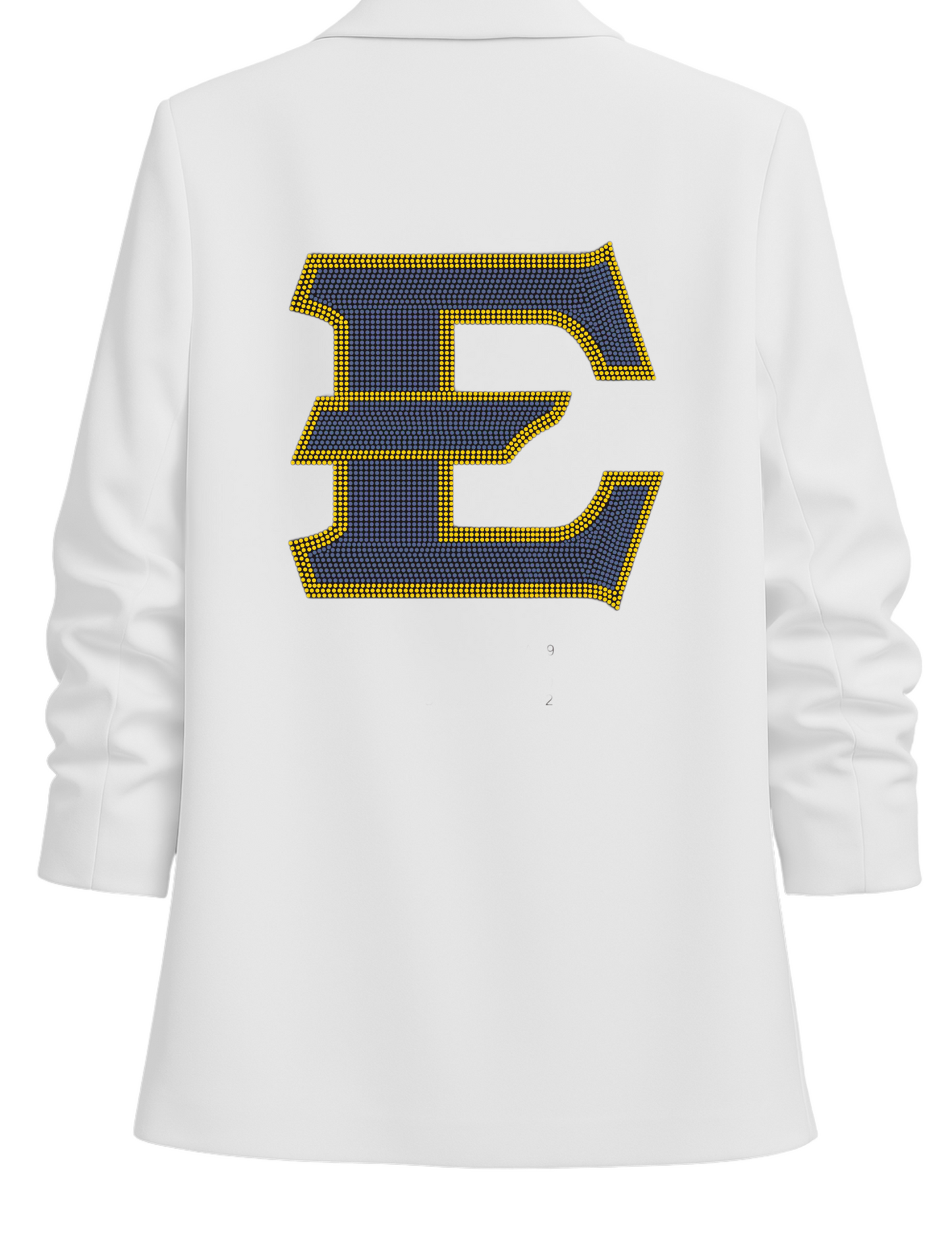 East Tennessee State E White Ruched Sleeve Blazer