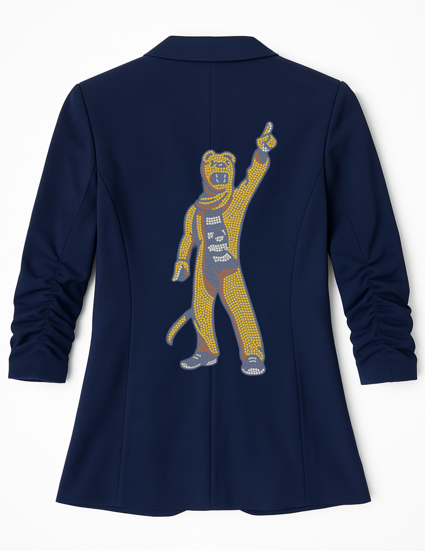 Penn State Full Mascot Navy Ruched Sleeve Blazer