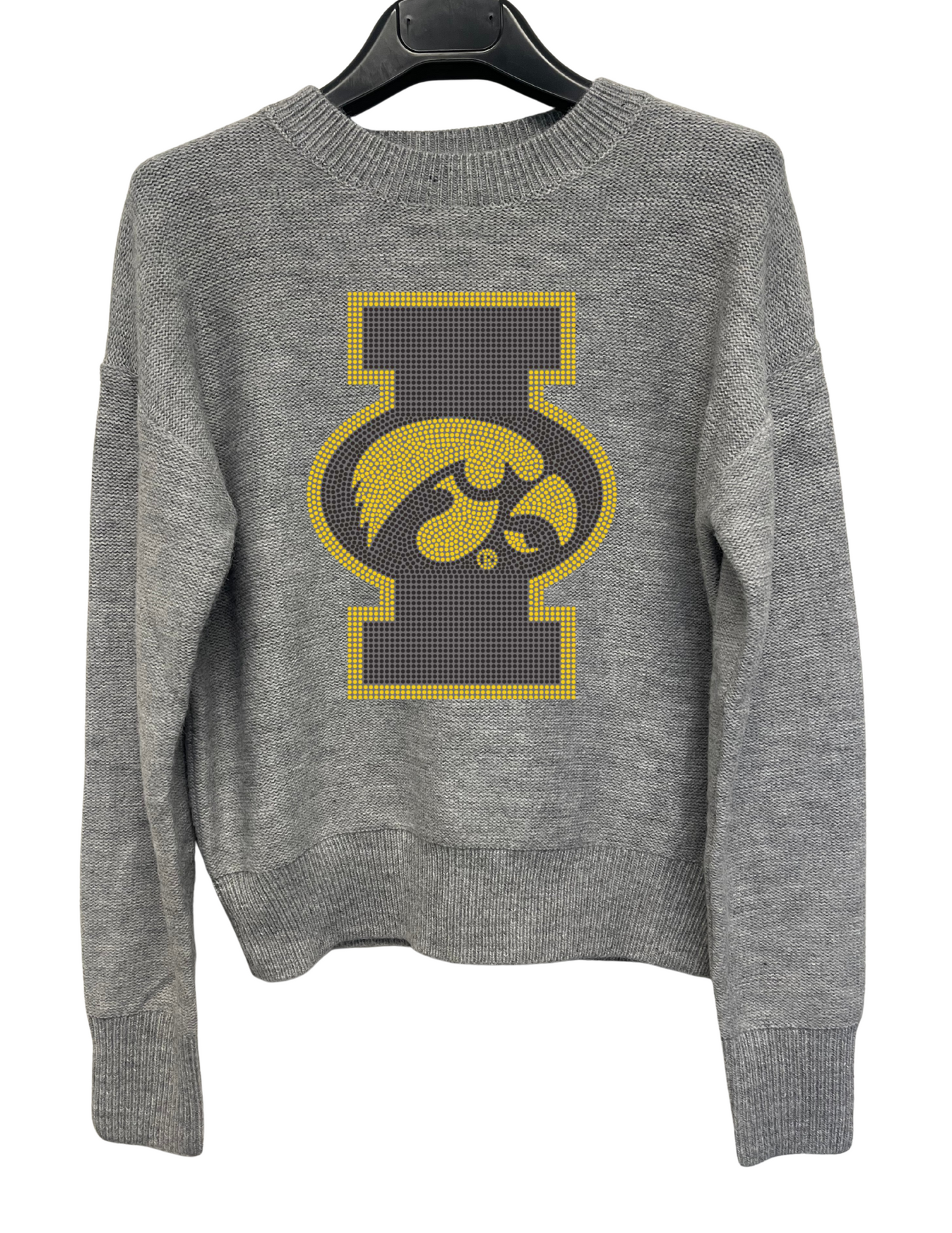 University of Iowa Block I with Tigerhawk Gray Crewneck Sweater