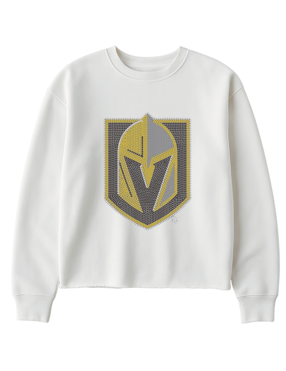 Vegas Golden Knights Shield White Crewneck Sweatshirt