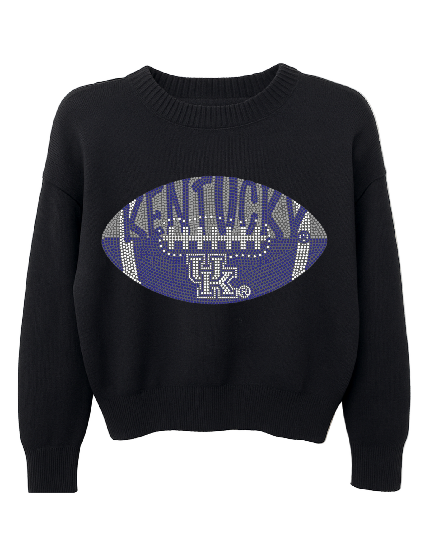 University of Kentucky Football Crewneck Black Sweater