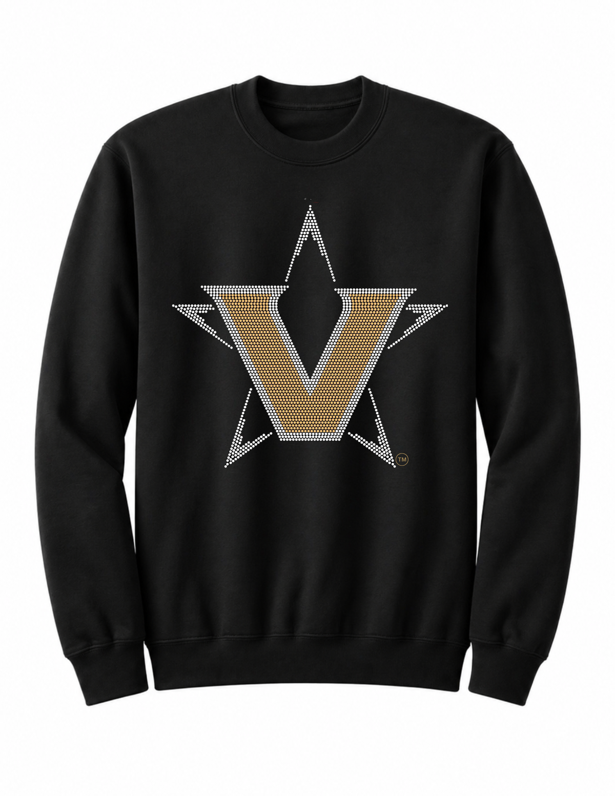 Vanderbilt Star V Black Crewneck Sweatshirt, view 3