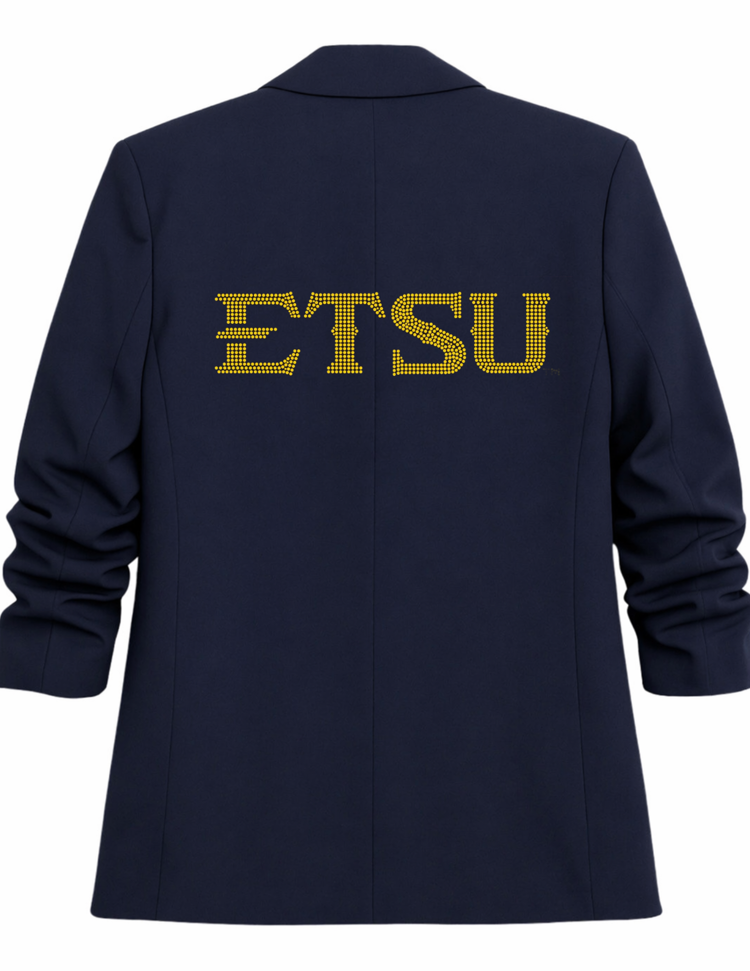 East Tennessee State EST. 1911 Navy Ruched Sleeve Blazer