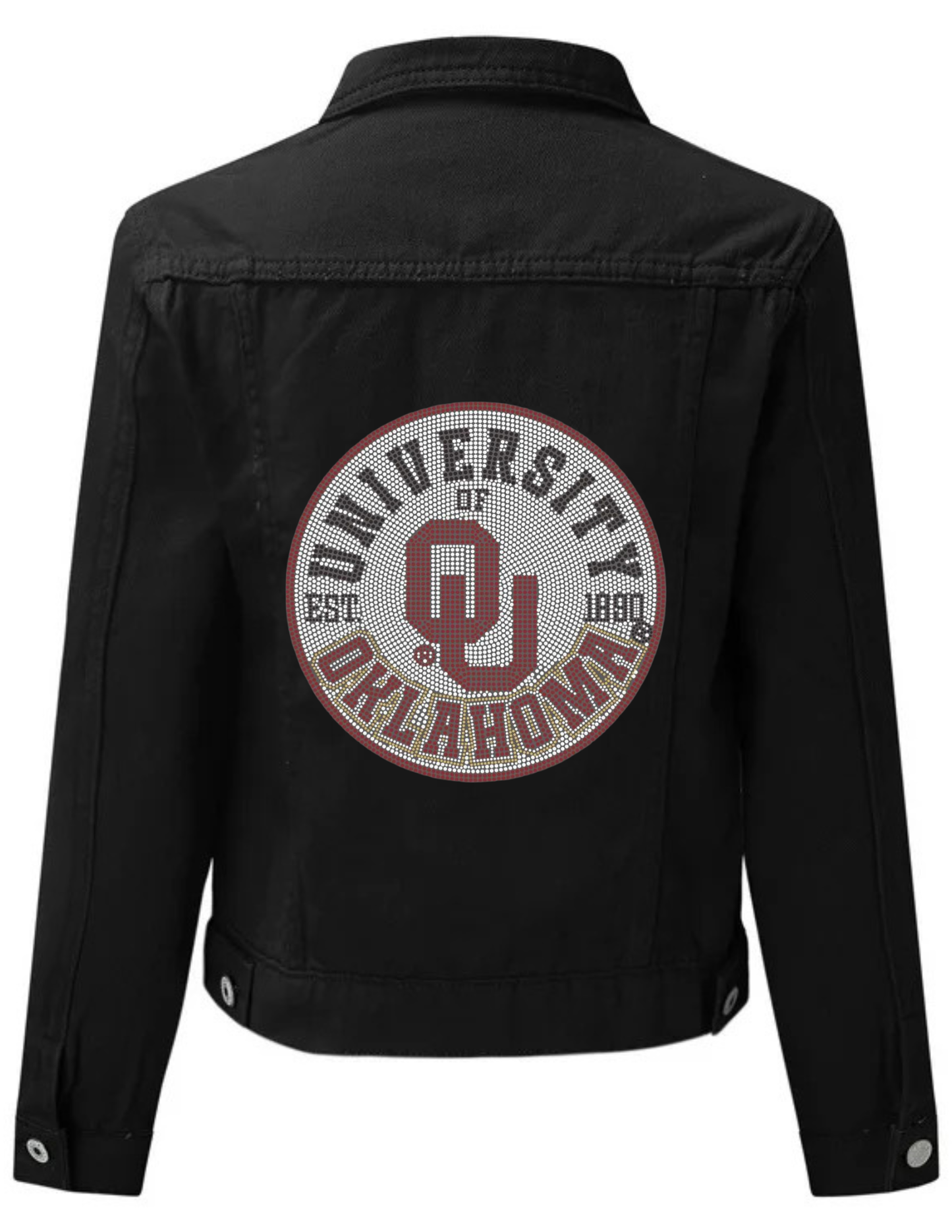 University of Oklahoma EST. 1890 Circle Decal Black Denim Jacket