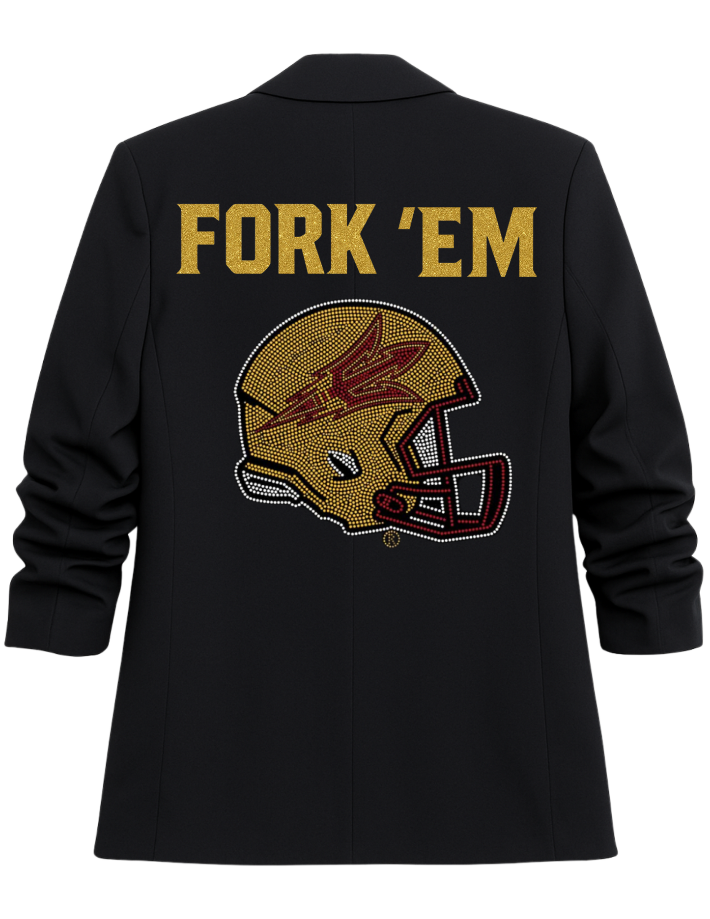 Arizona State Fork 'Em Helmet Black Ruched Blazer