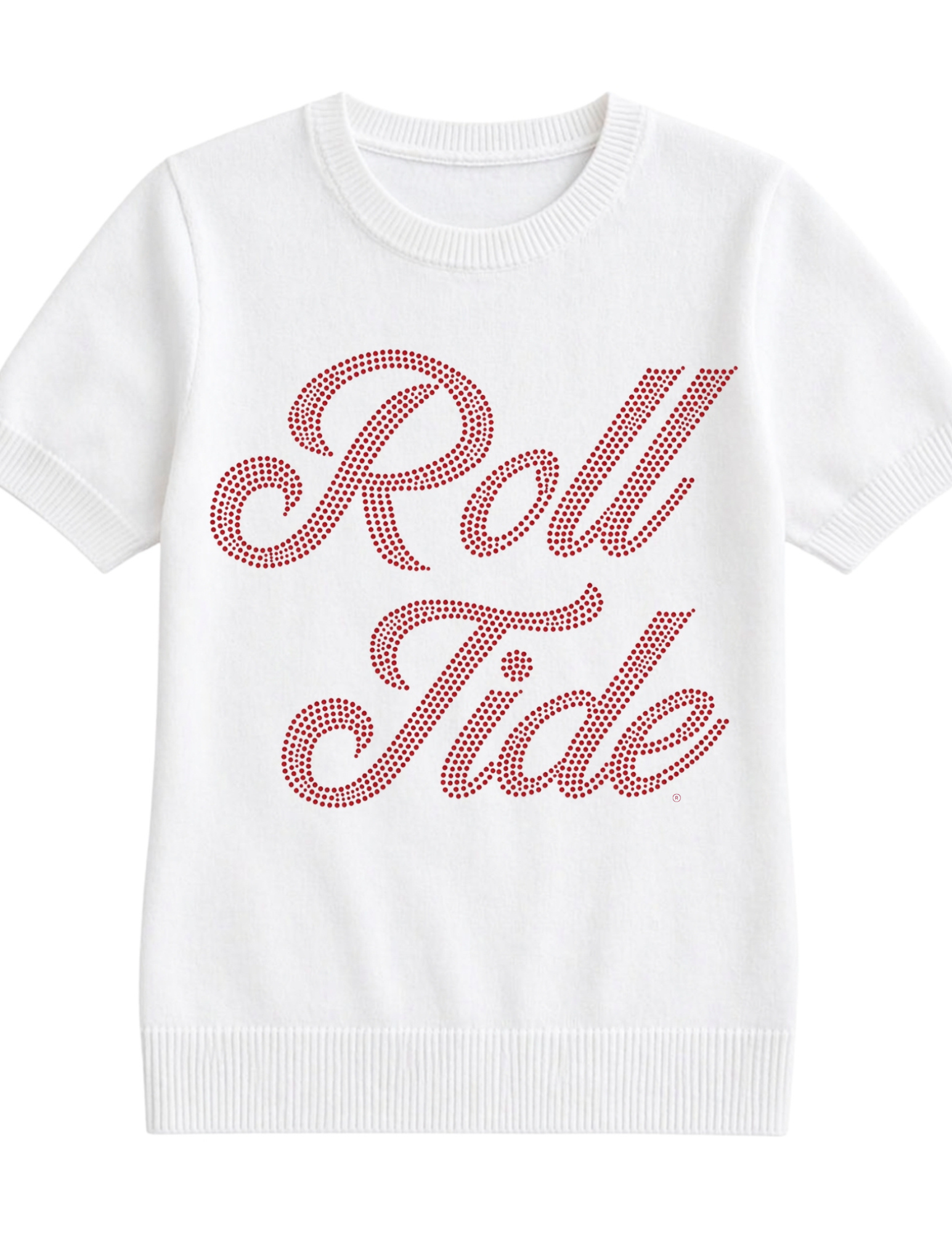 University of Alabama Roll Tide White Short Sleeve Sweater
