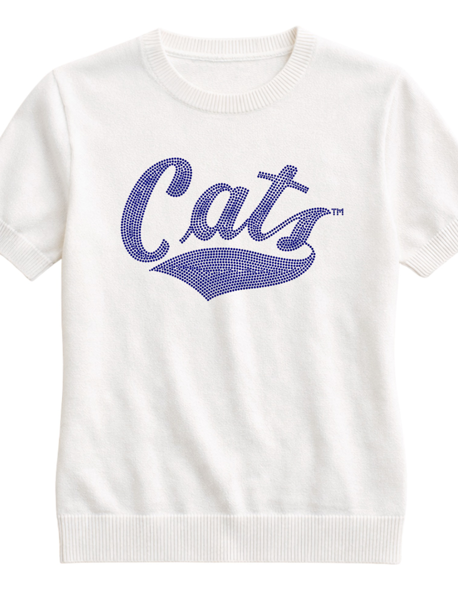 Montana State Cats Script Ivory Short Sleeve Crewneck Sweater