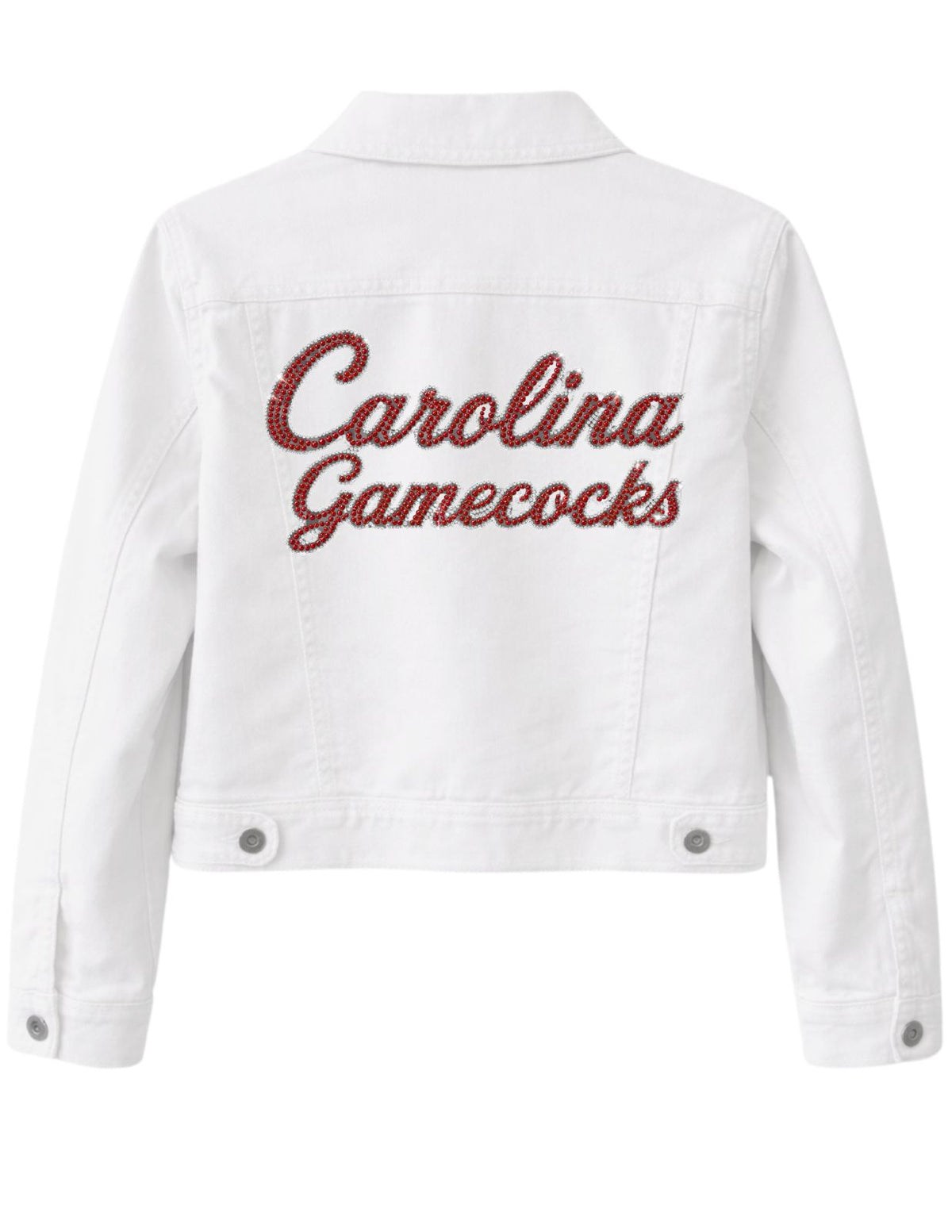 University of South Carolina Carolina Gamecocks Script White Denim Jacket