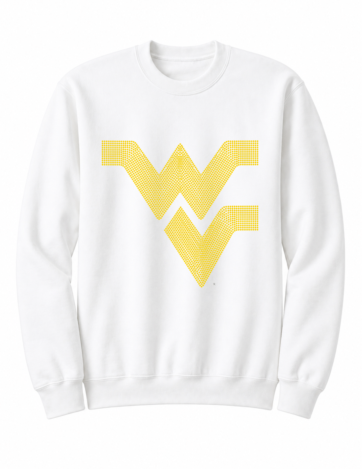 West Virginia Gold WVU White Crewneck Sweatshirt