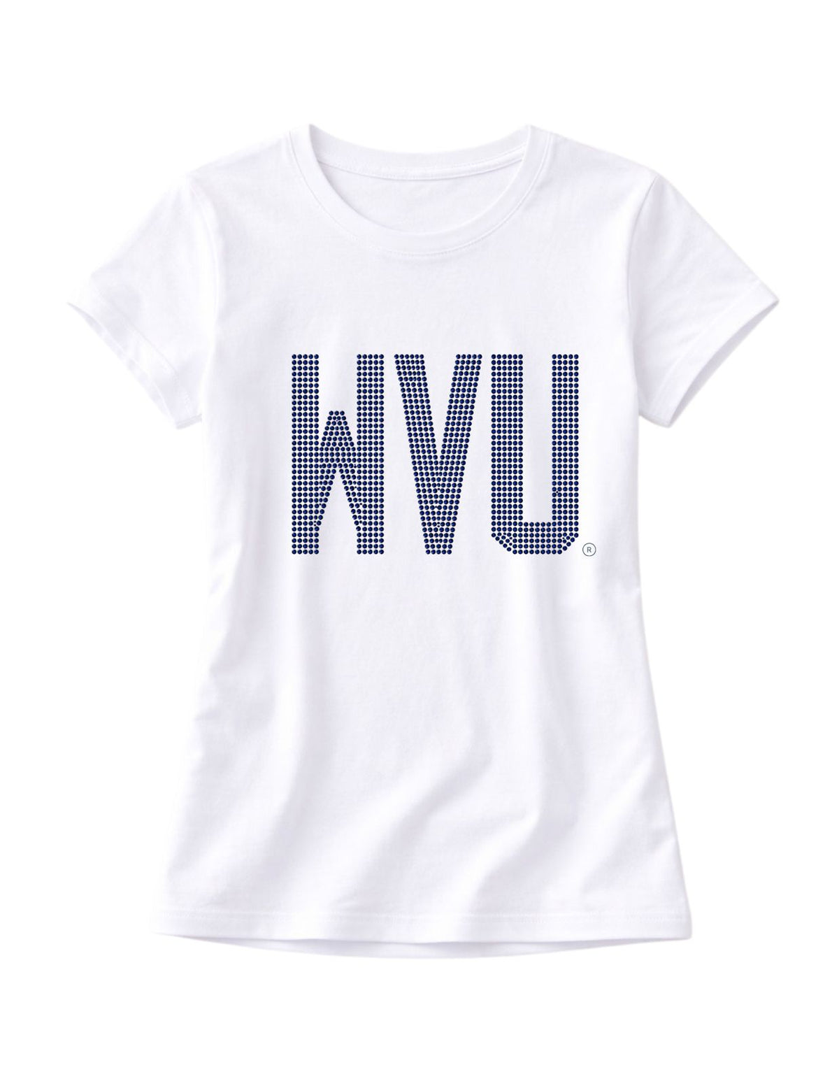 West Virginia WVU Block White Crewneck T-shirt, view 3
