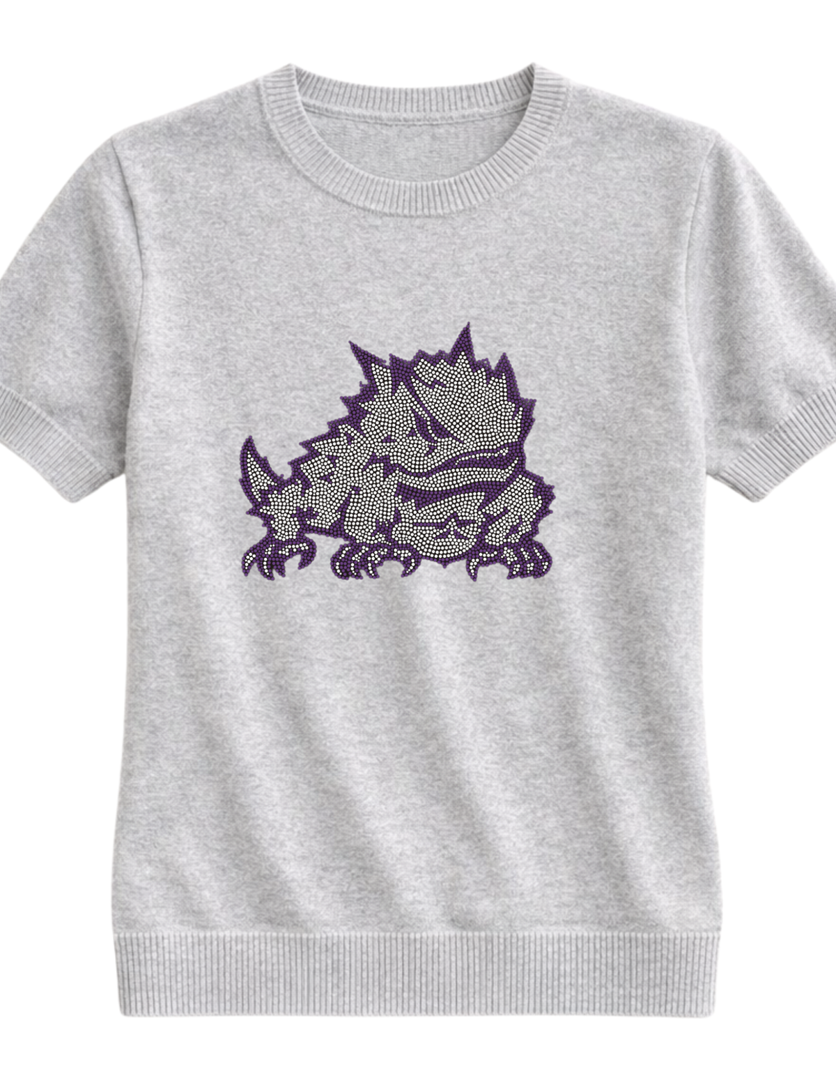TCU Horned Frog Gray Short Sleeve Sweater
