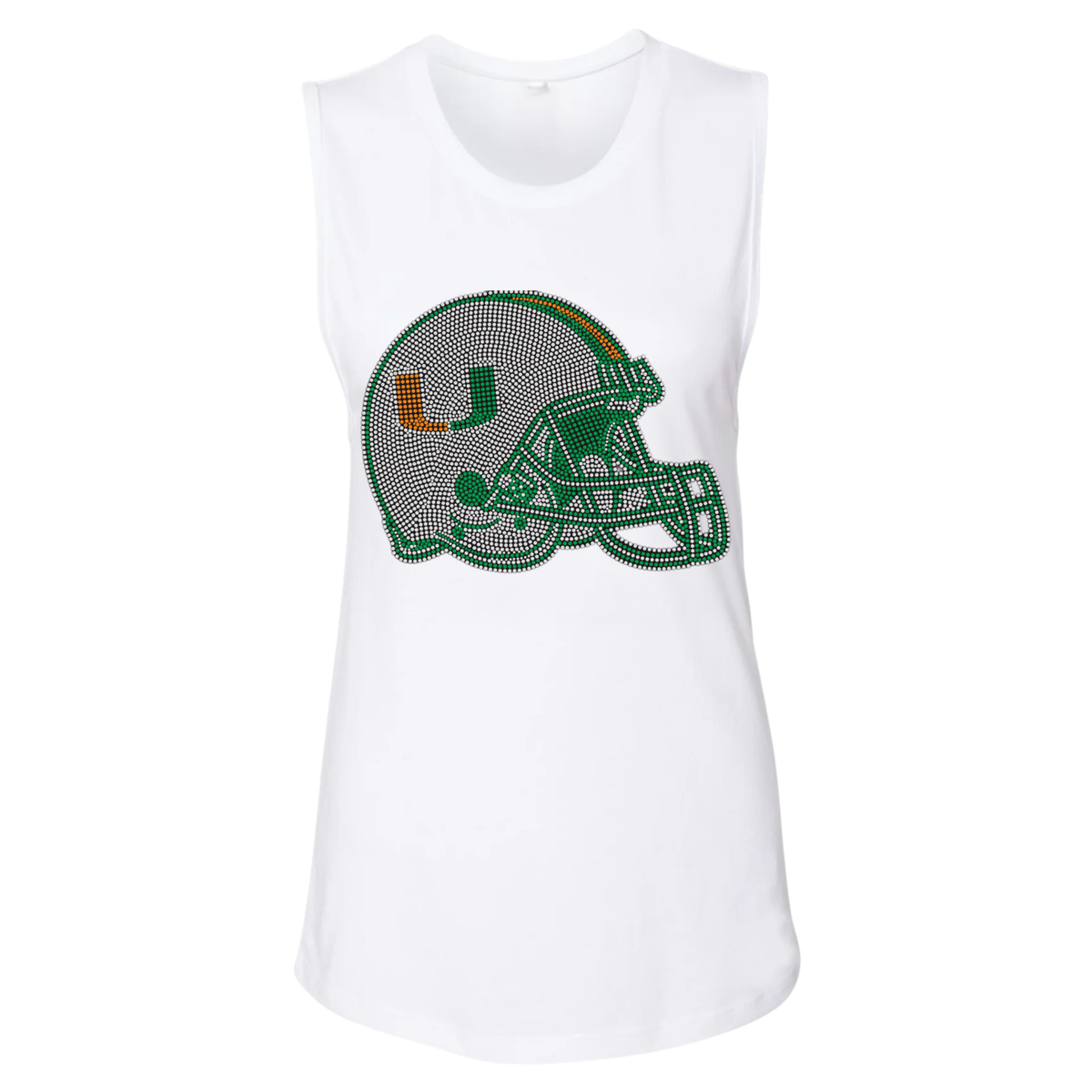 University of Miami Helmet White Tank Top