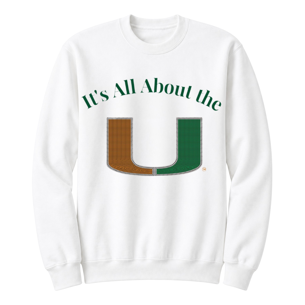 University of Miami It's All About The U White Crewneck Sweatshirt
