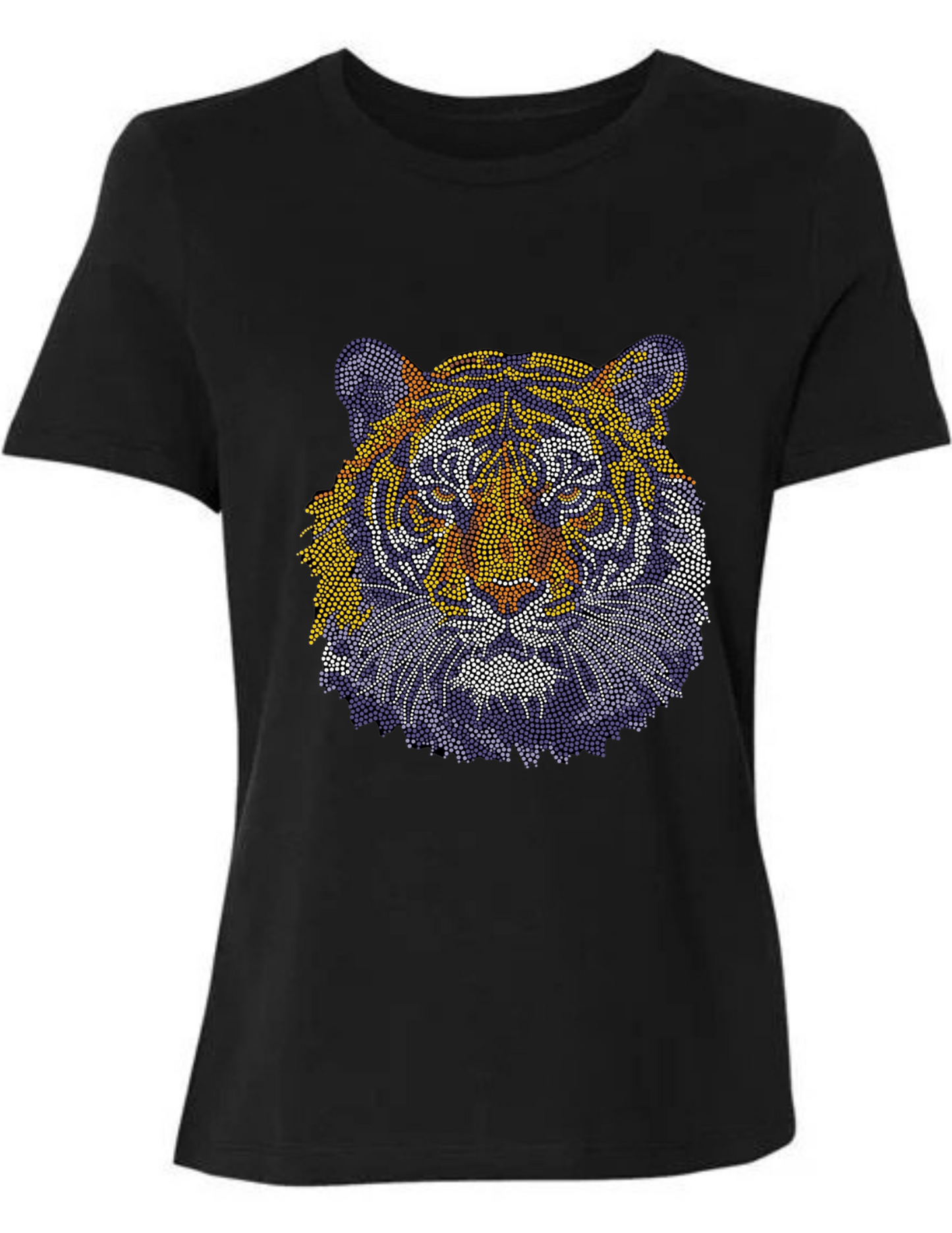 Clemson Tiger Face Black Crewneck Short Sleeve T-Shirt