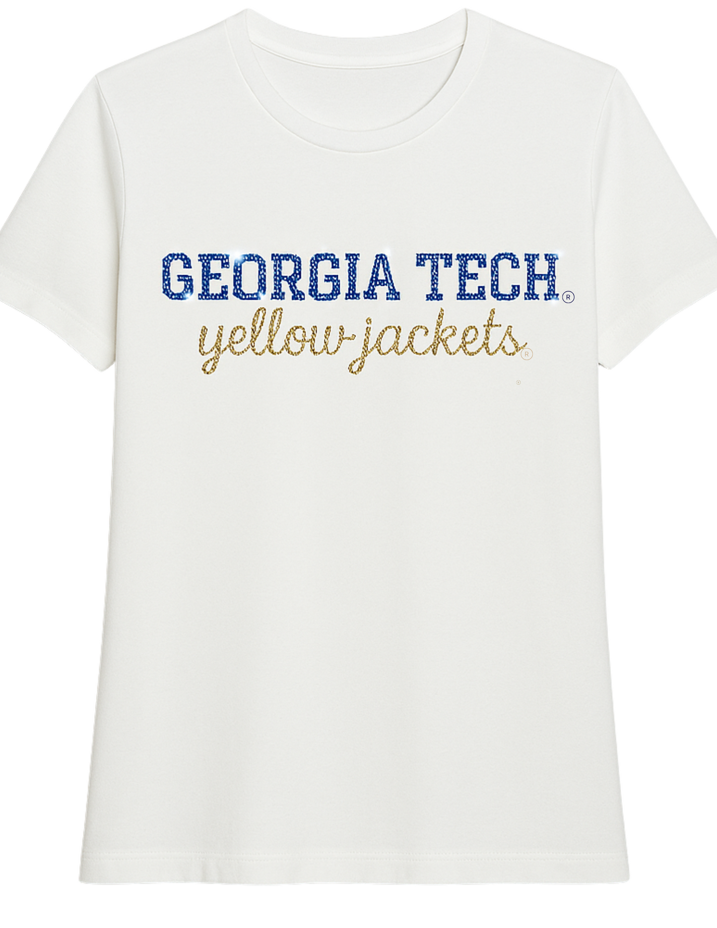 Georgia Tech Yellow Jackets Script White Crewneck Short Sleeve T-Shirt