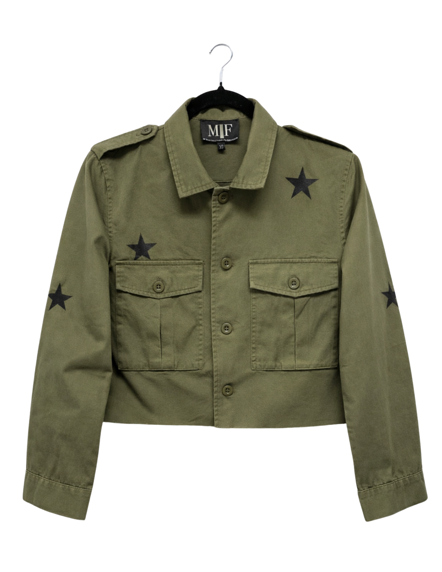 University of Kentucky Blue Interlocking UK Wildcats Army Green Shacket