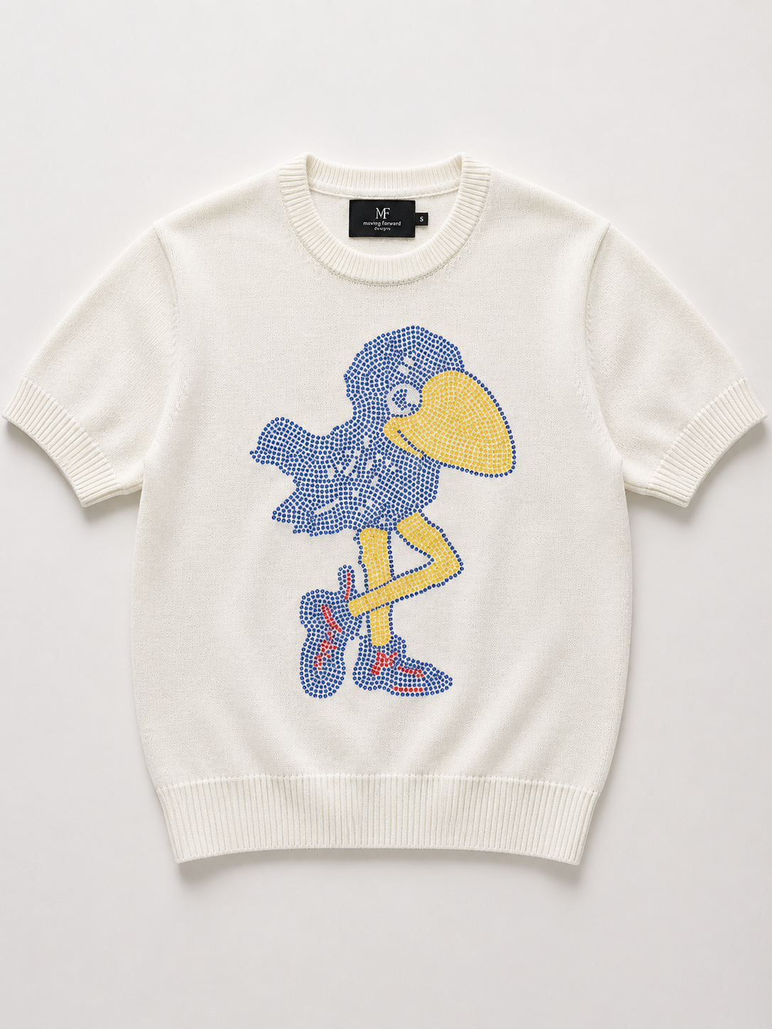 University of Kansas Vintage Jayhawk Ivory Short Sleeve Sweater