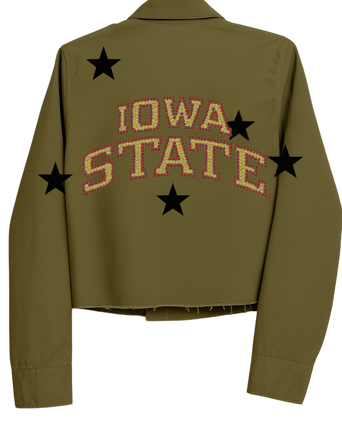 Iowa State Curved Army Green Shacket