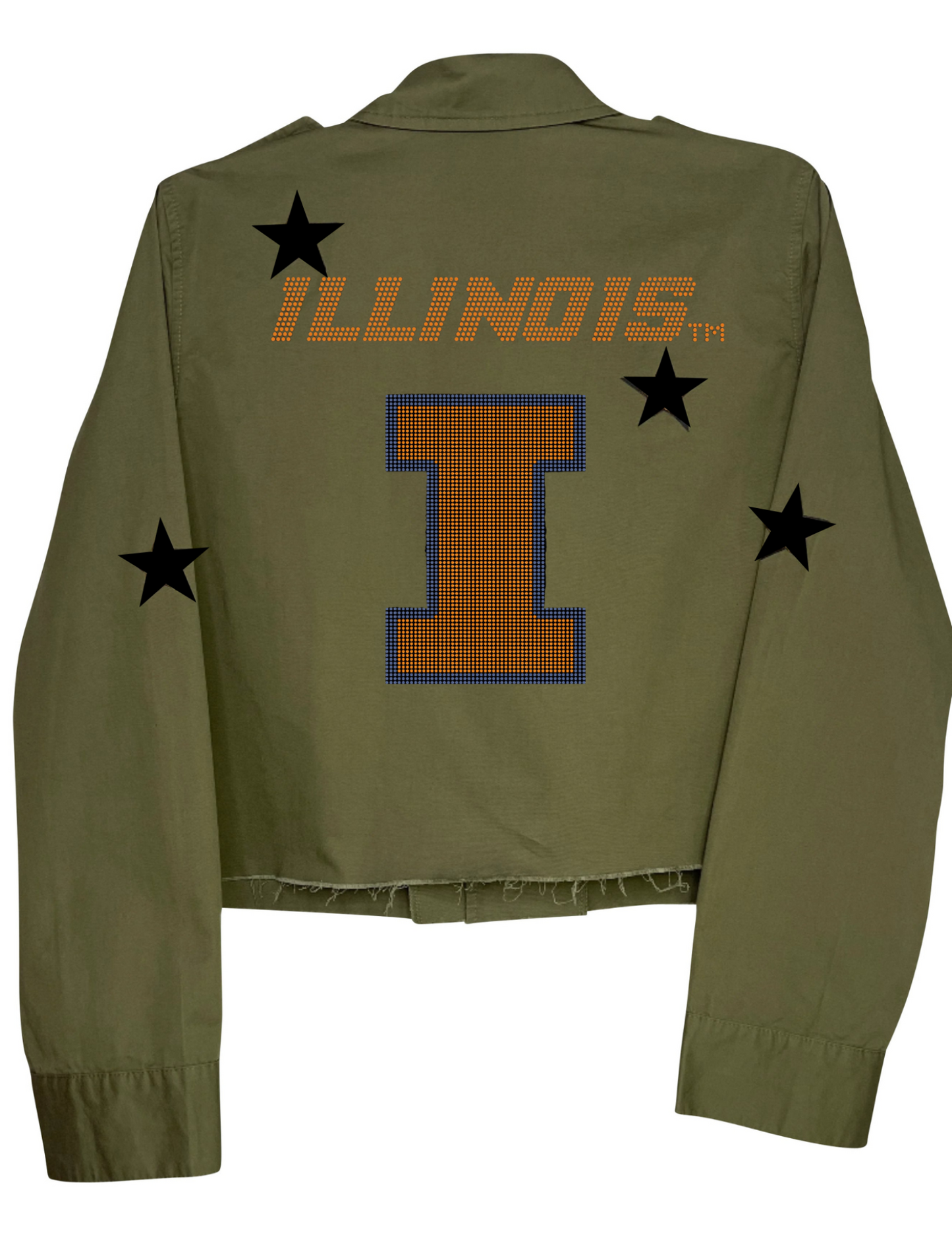 University of Illinois Block I Army Green Shacket