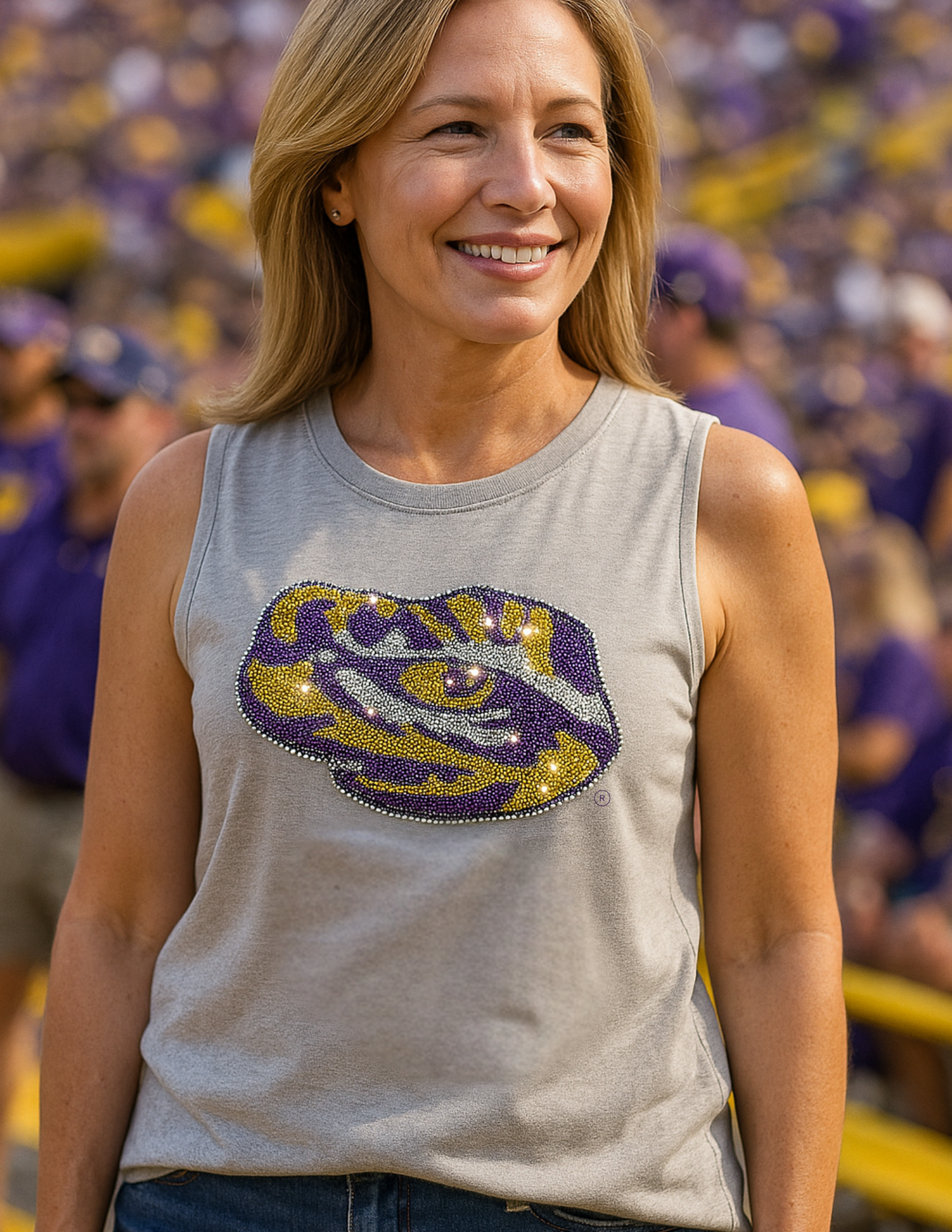 LSU Tiger Eye Gray Tank Top