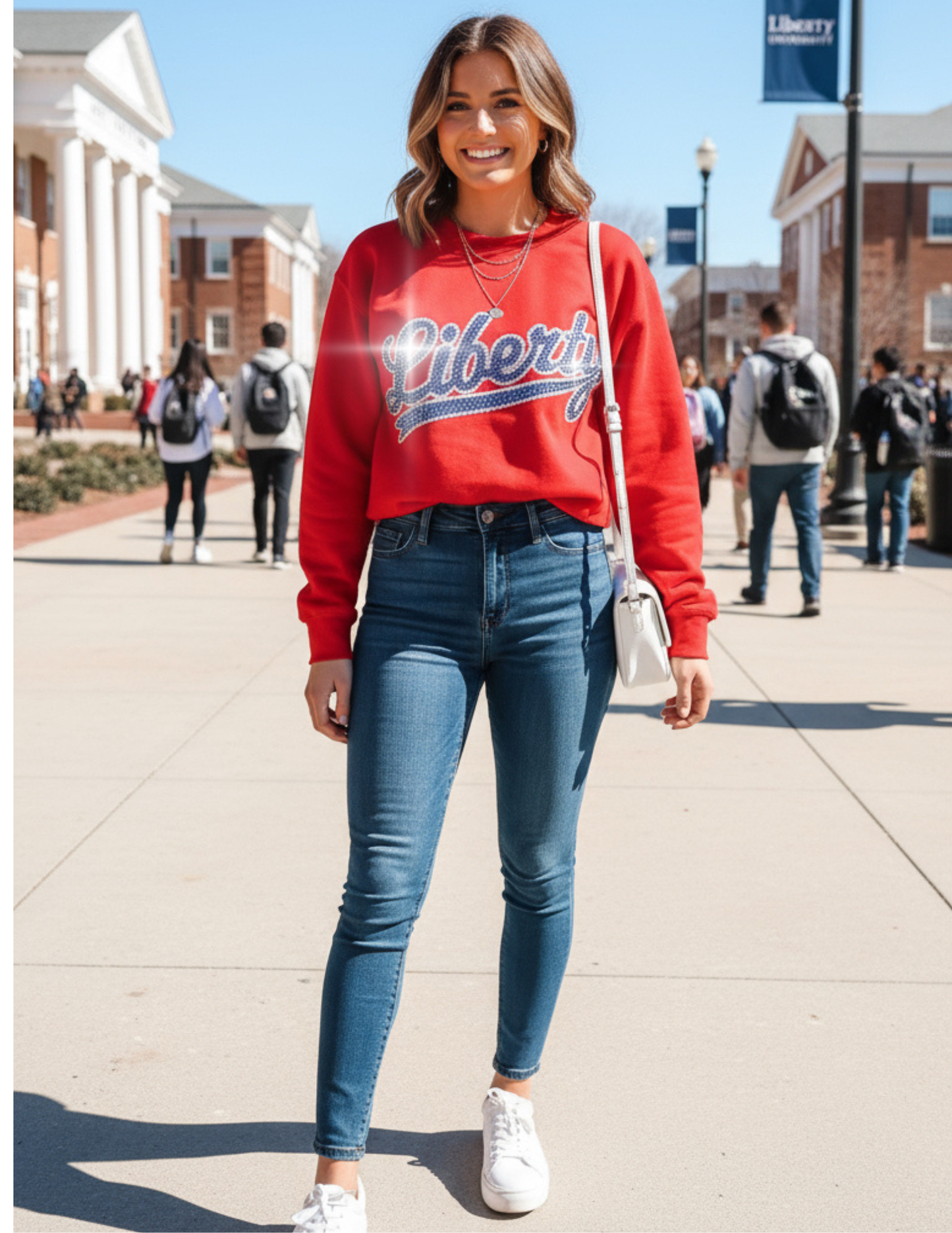 Liberty University Script Red Crewneck Sweatshirt