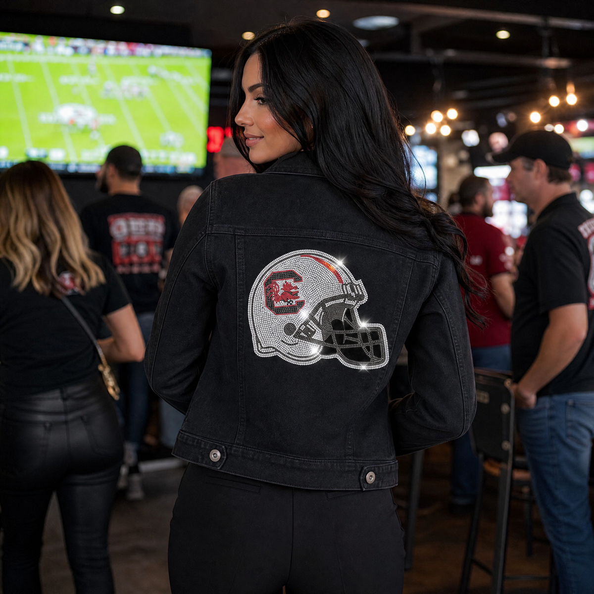 University of South Carolina Helmet Black Denim Jacket