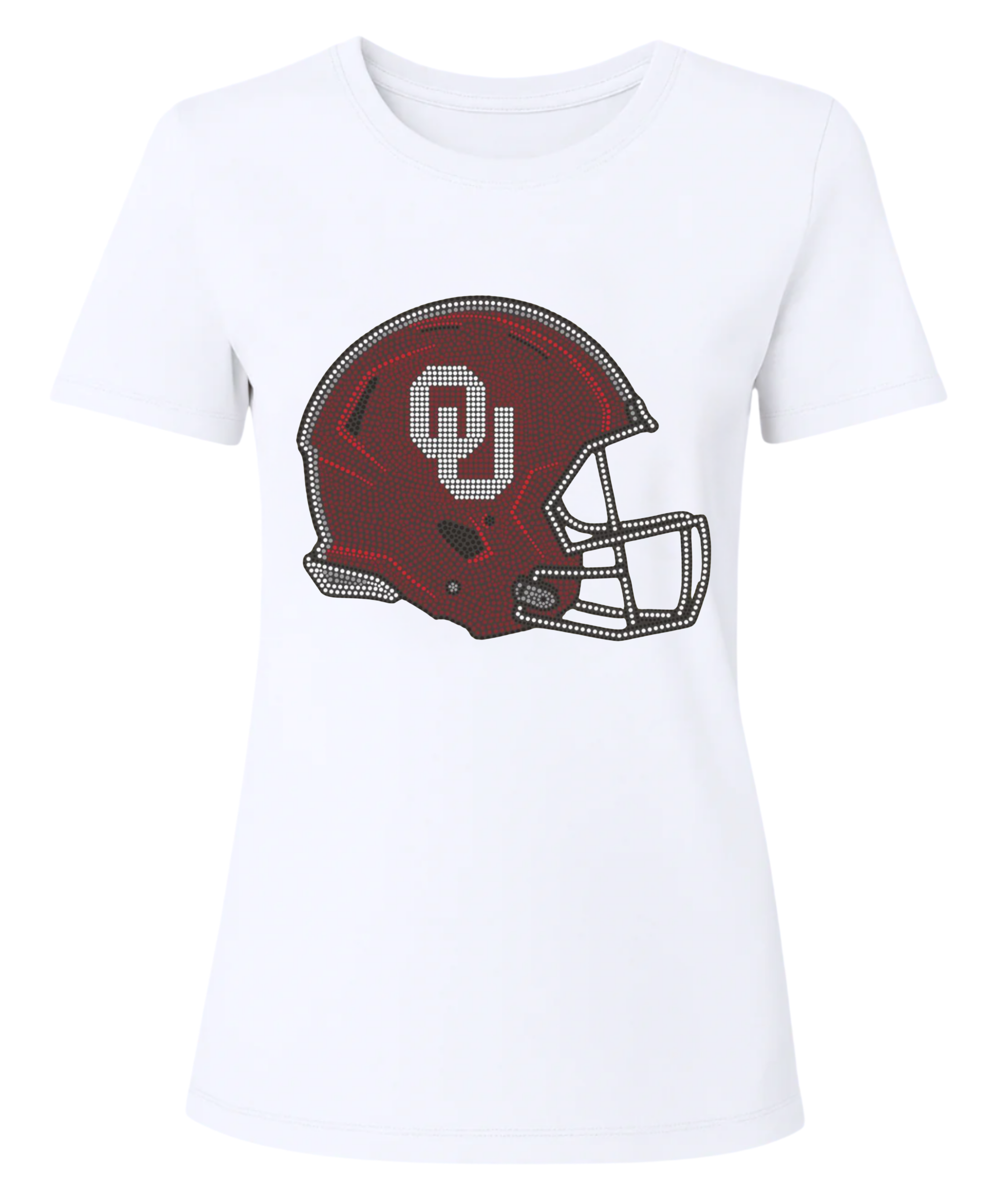 University of Oklahoma Helmet White Crewneck T-Shirt