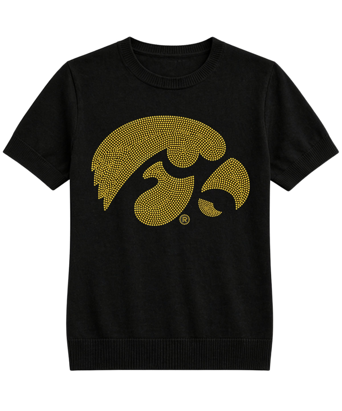 University of Iowa Gold Tigerhawk Black Short Sleeve Sweater, view 2