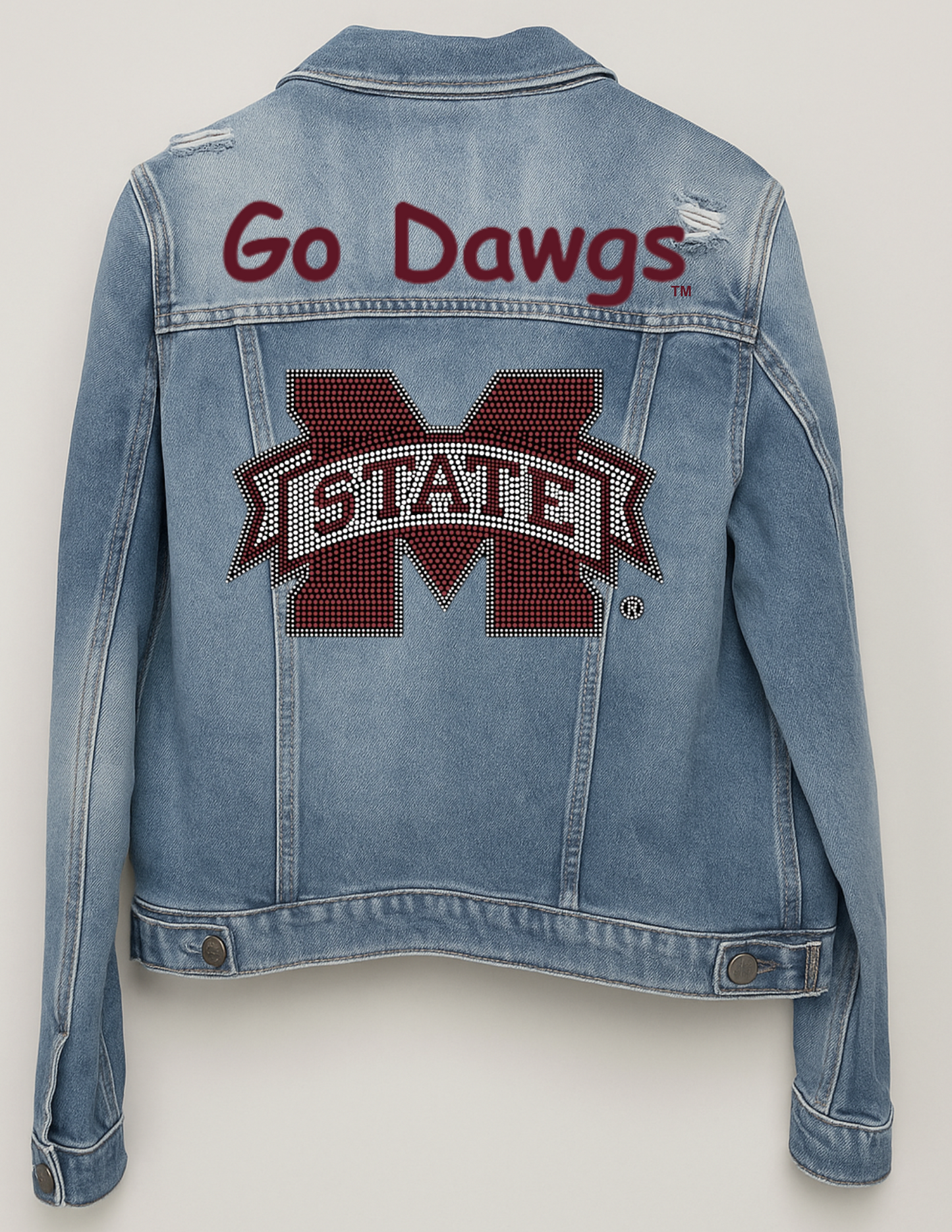 Game Day Jacket, Blue Denim, Mississippi State M State Go Dawgs