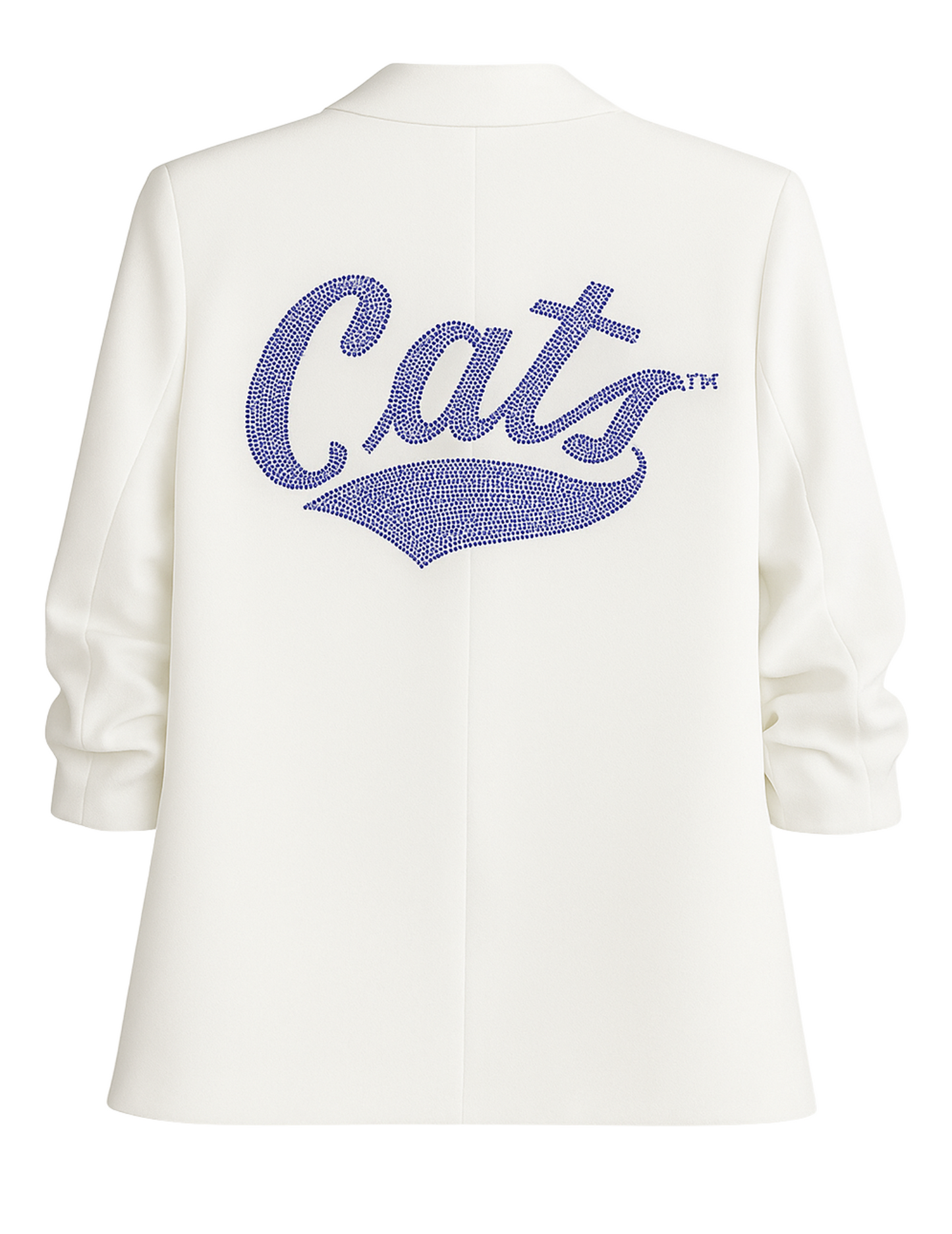 Montana State Cats Script White Ruched Sleeve Blazer