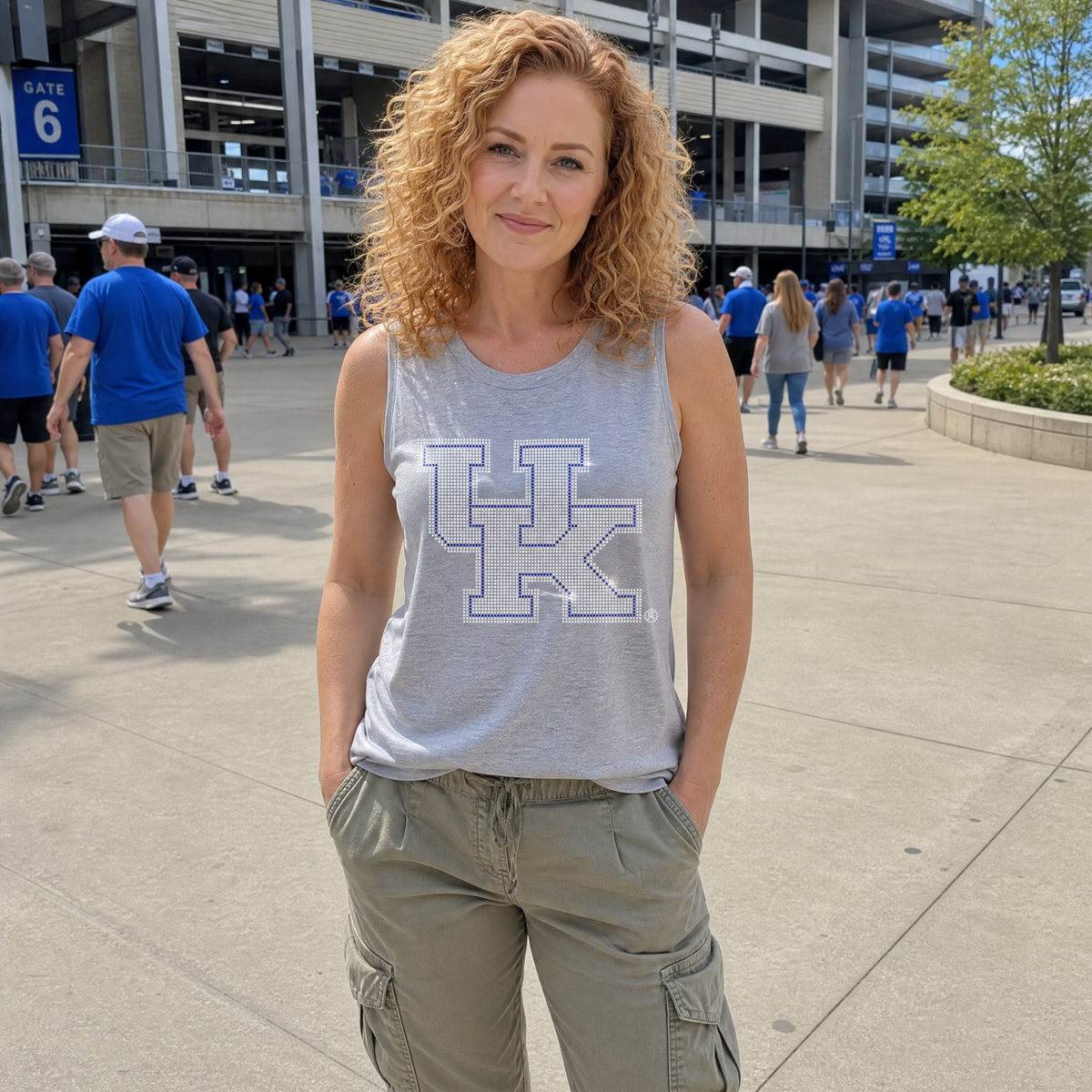 University of Kentucky Interlocking UK Gray Tank Top by Moving Forward Designs