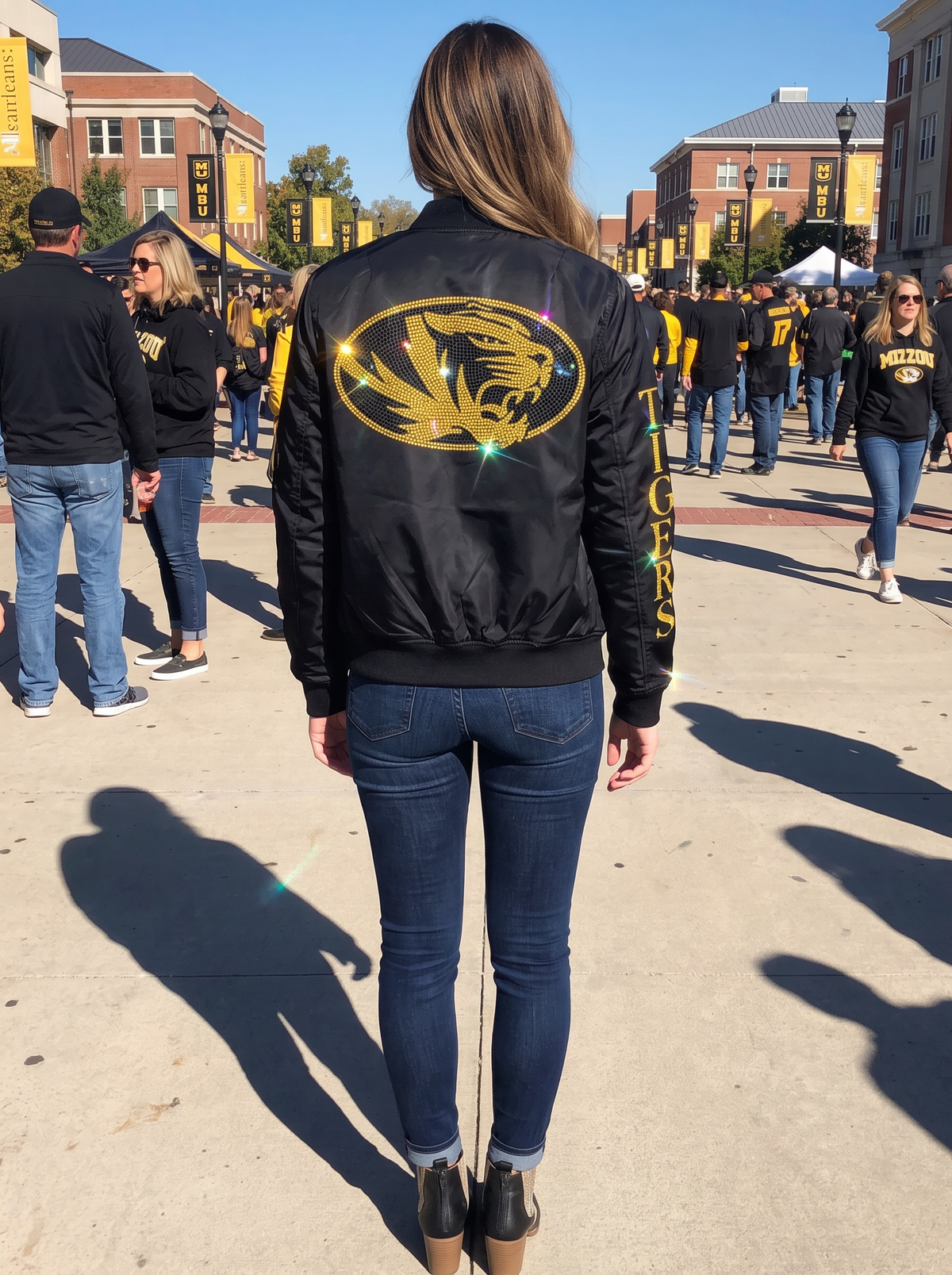University of Missouri Tigers Logo Black Bomber Jacket