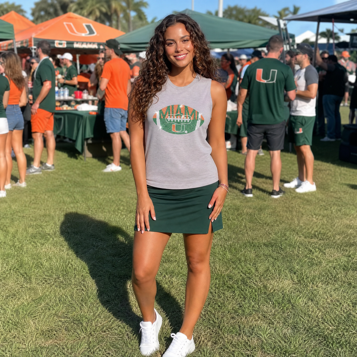 University of Miami Football Gray Tank Top