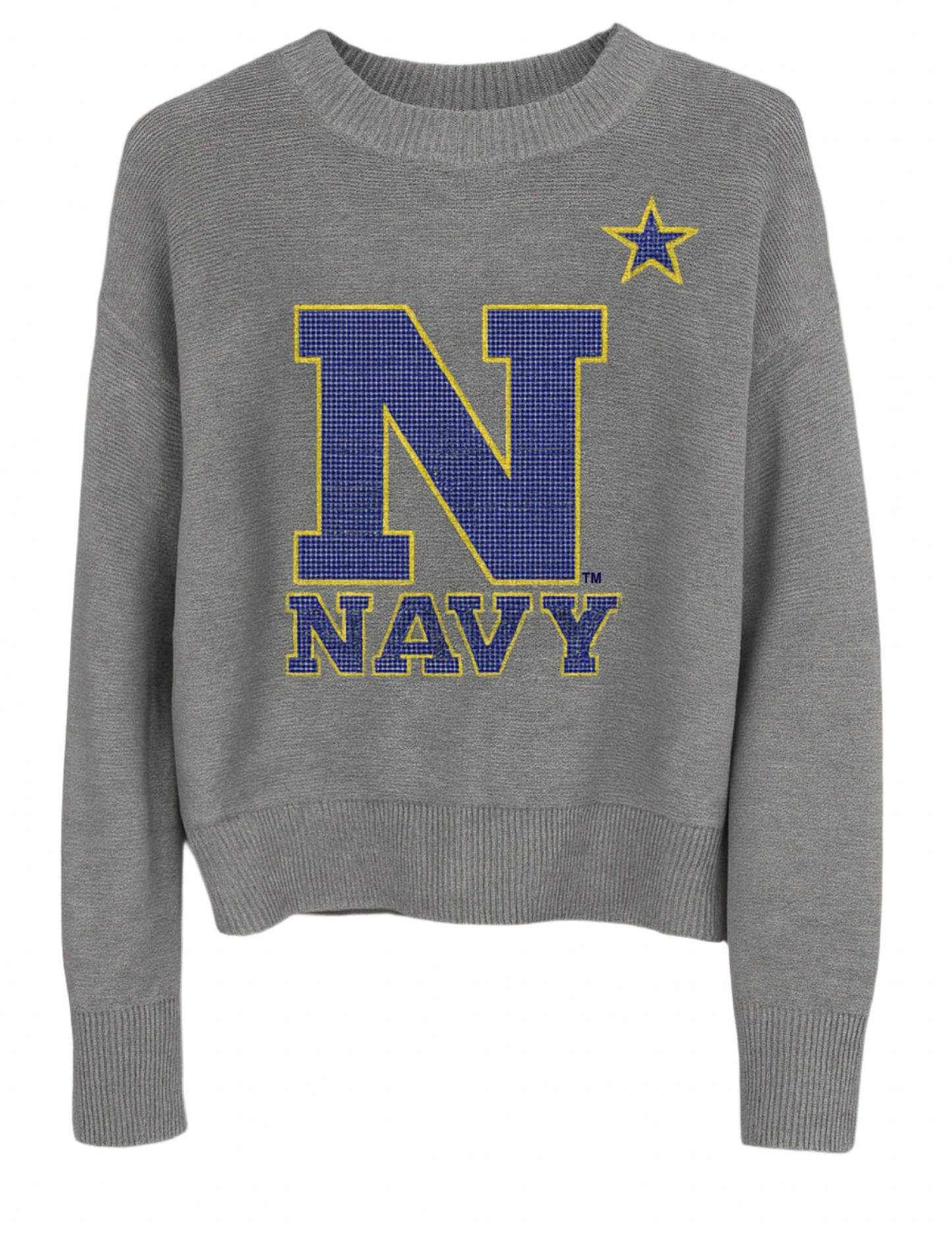 Naval Academy Gray Crewneck Large N Sweater