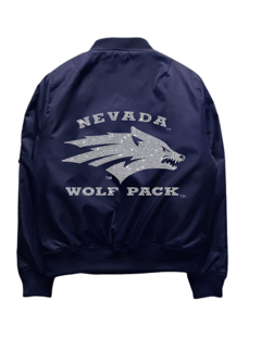 University of Nevada Wolf Pack Wolf Head Navy Bomber Jacket