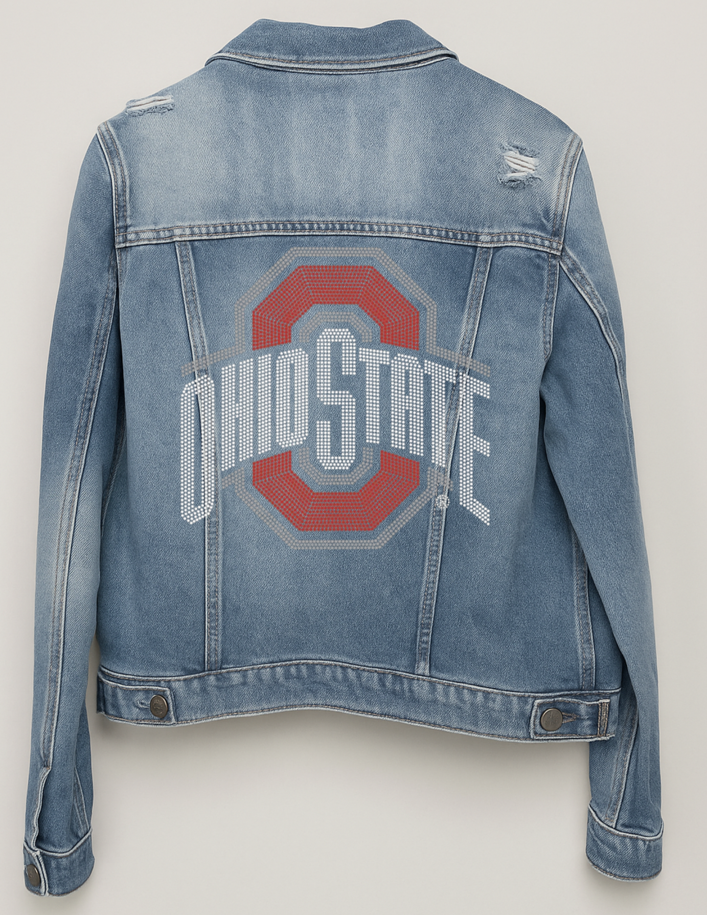 Game Day Jacket, Blue Denim, Ohio State O Red
